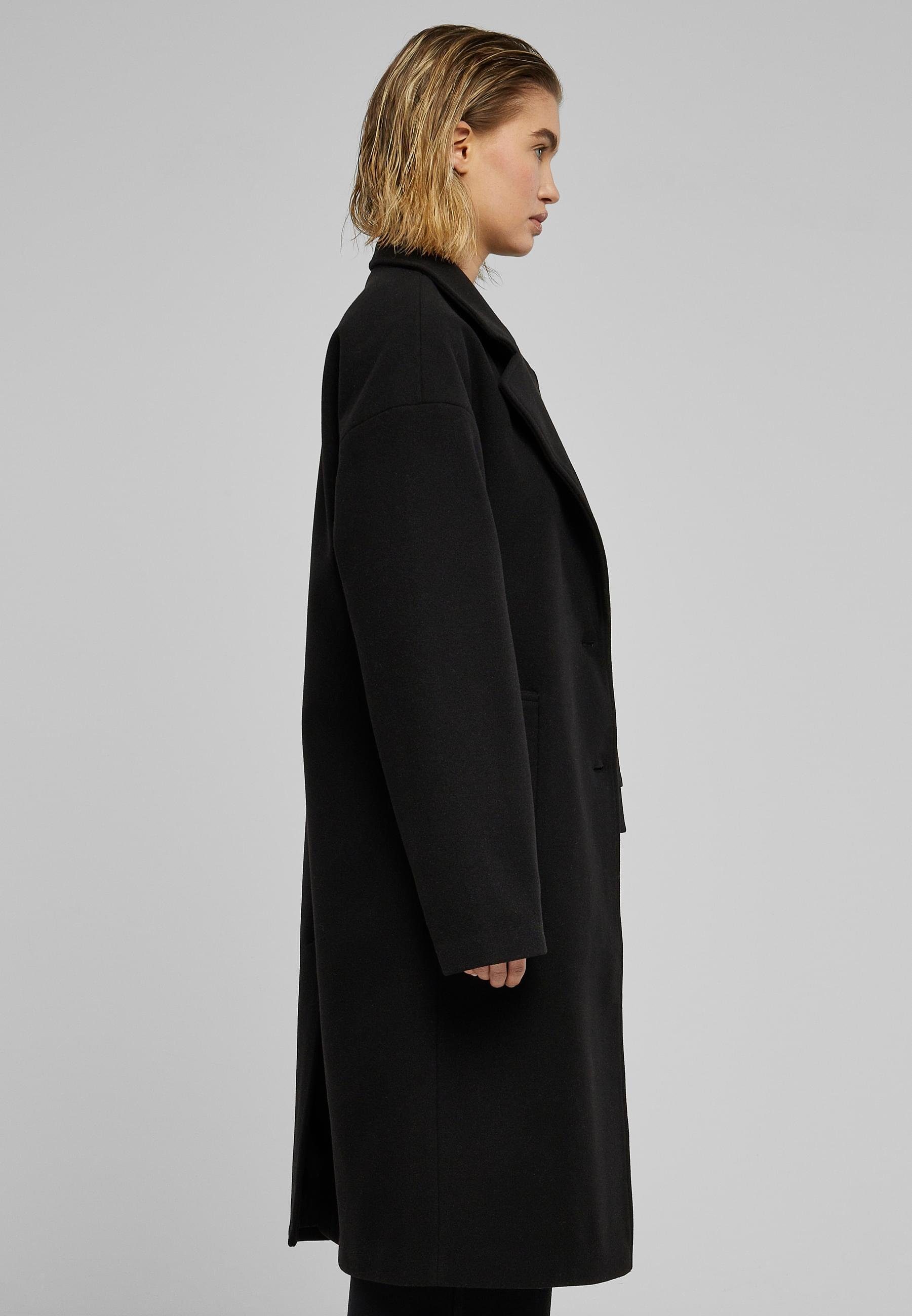 Coat Langjacke URBAN Ladies Damen CLASSICS Oversized black (1-St) Long