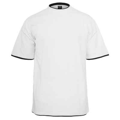 Urban Classics Plus Size Rundhalsshirt Übergrößen Urban Classics Kontrast T-Shirt weiß/schwarz extra lang
