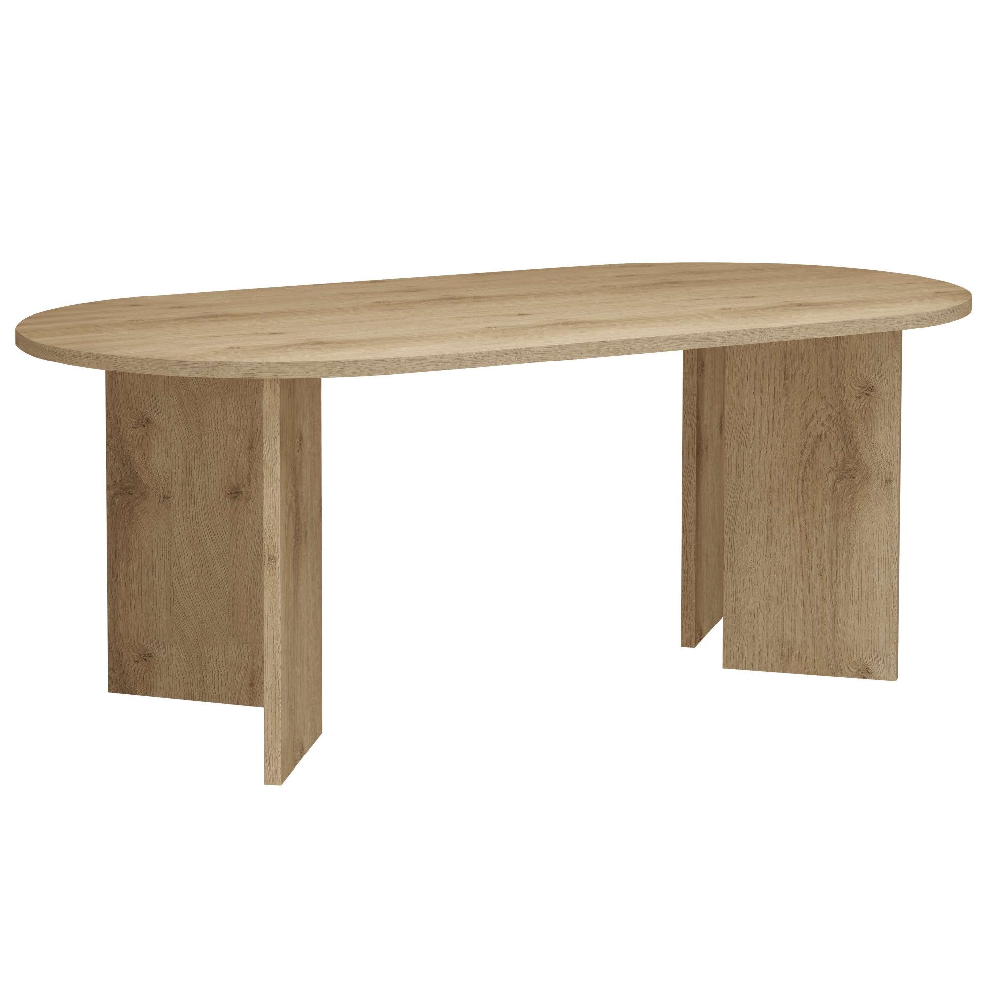 OTTO home Esstisch Callii, Oval, feste Tischplatte Holzoptik, verschiedene Größen, pflegeleicht