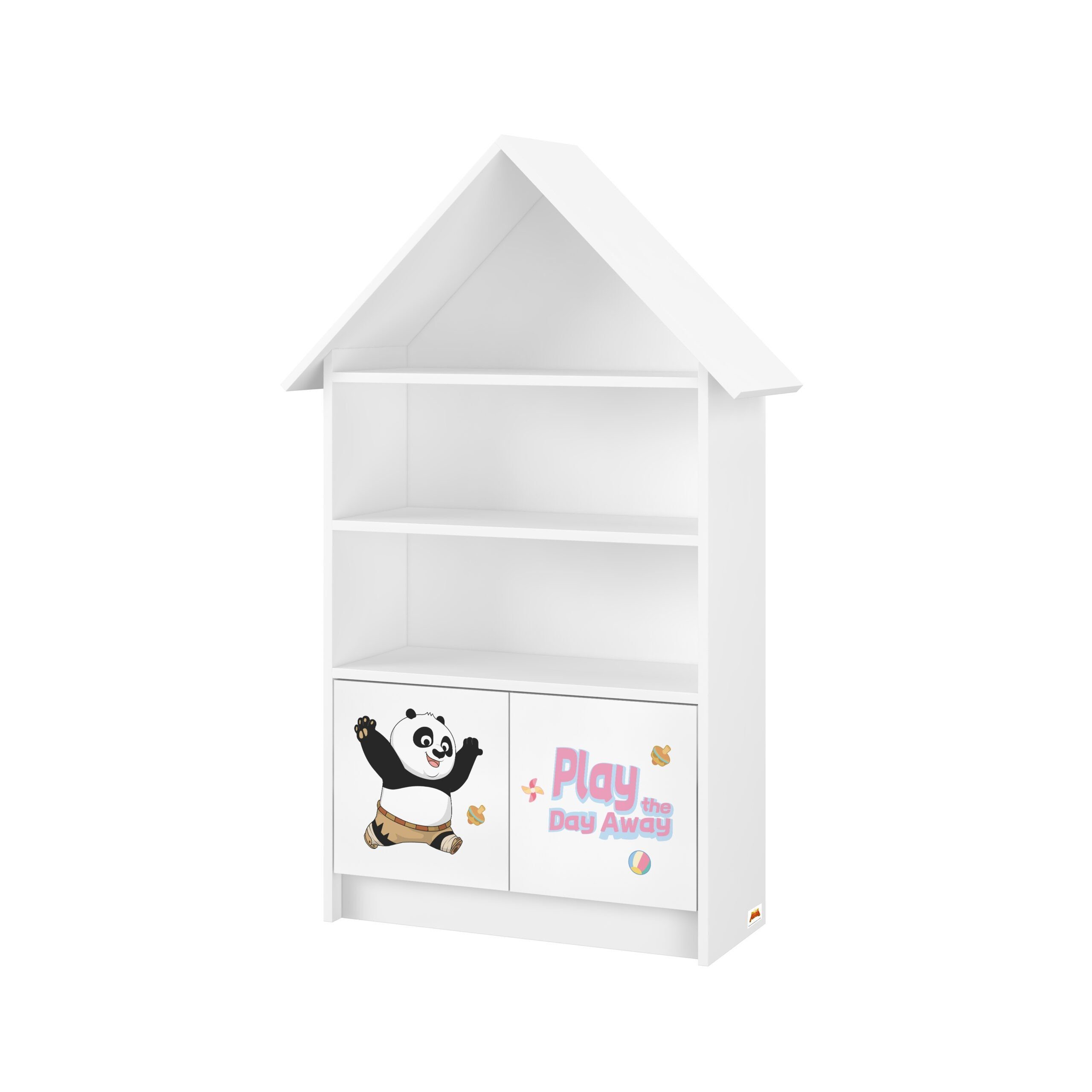 BabyBoo Standregal Kung Fu Panda Kinder Bücherregal Standregal Hausform Kinderregal, Höhe: 125 cm, Breite: 62,5/72 cm, Tiefe: 30 cm