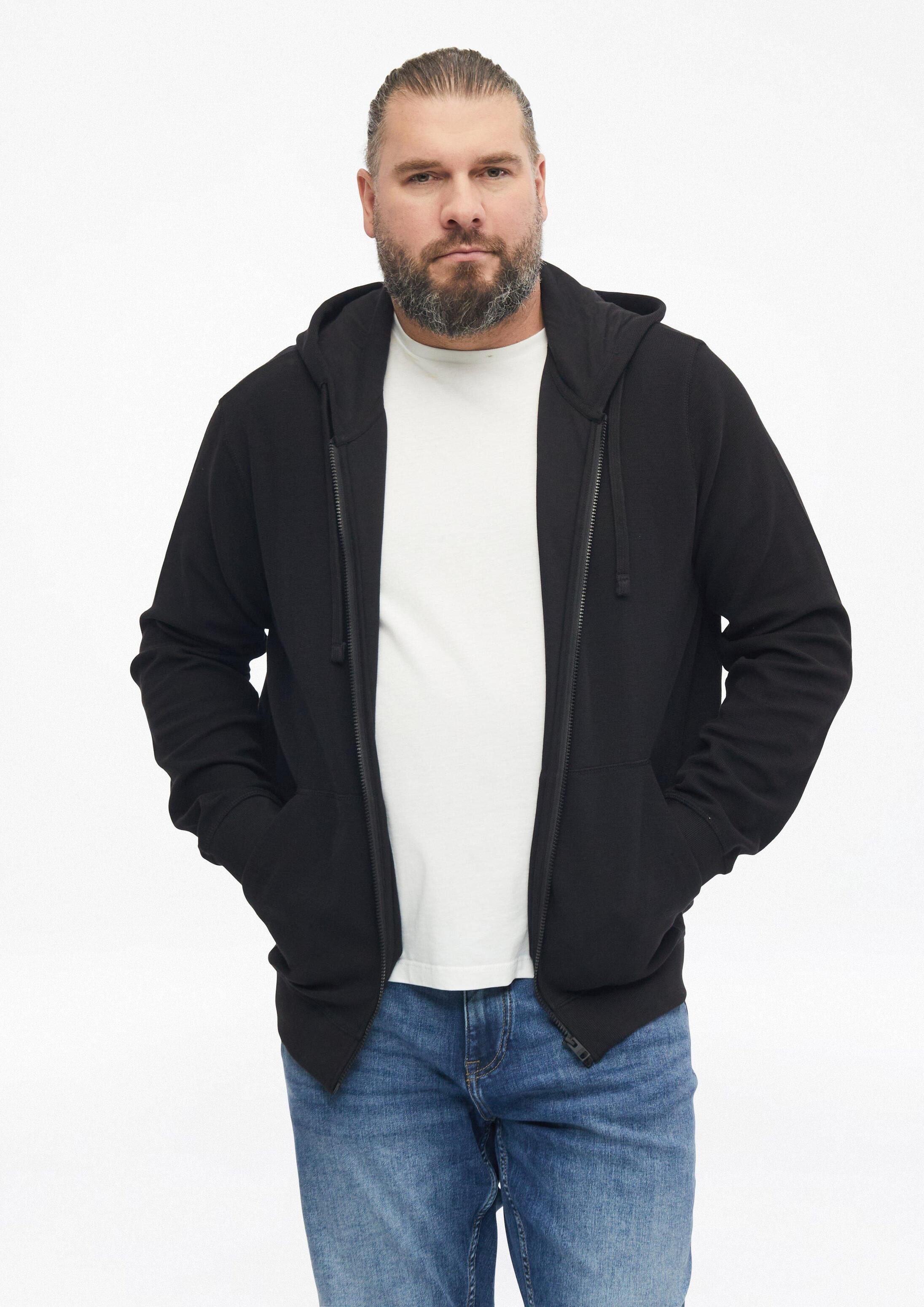 s.Oliver Sweatjacke Sweatshirt Jacke Kapuzensweatjacke in Waffelpiqué