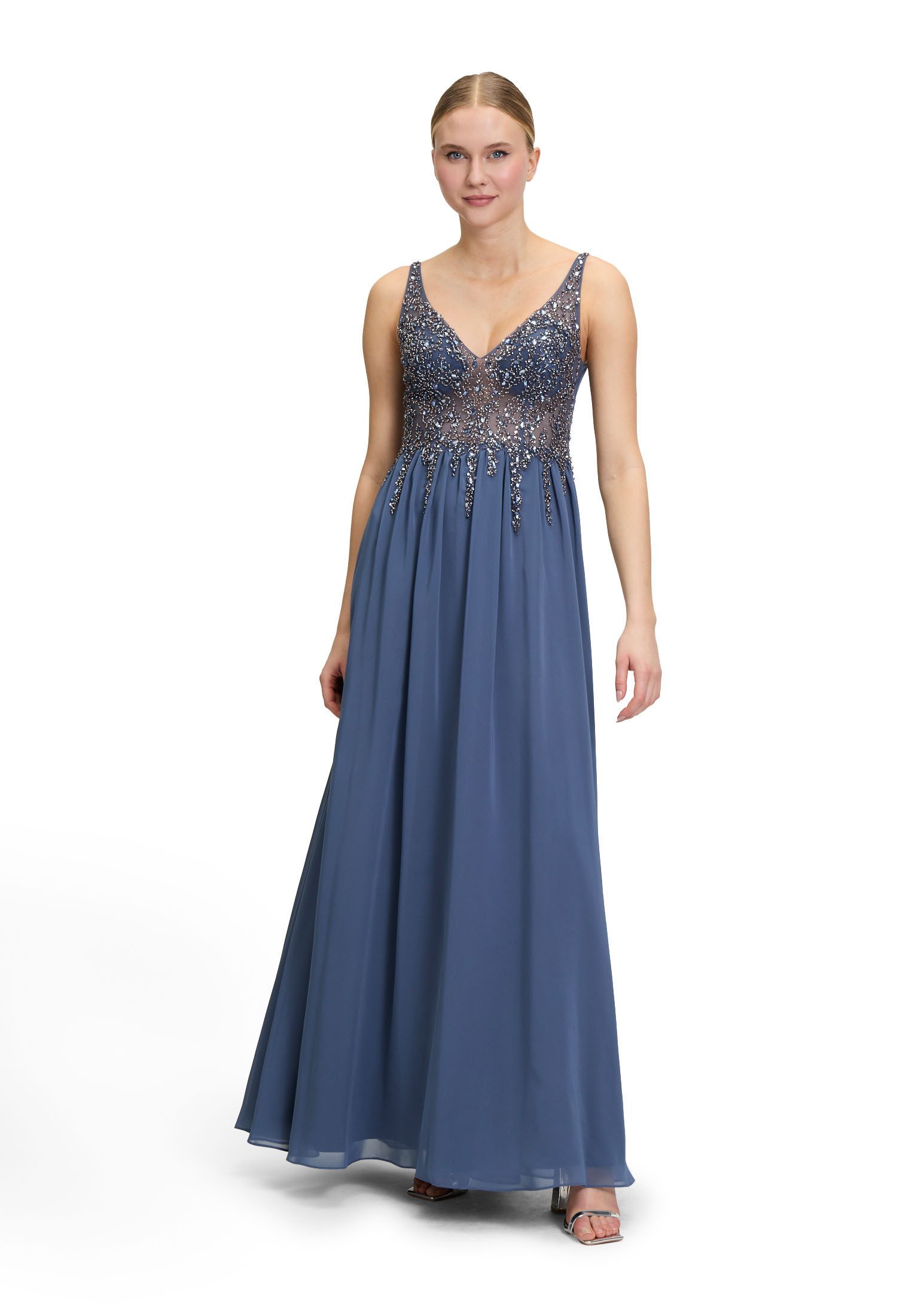 Vera Mont Abendkleid Damen Abendkleid mit Stickerei Glitzersteine günstig online kaufen