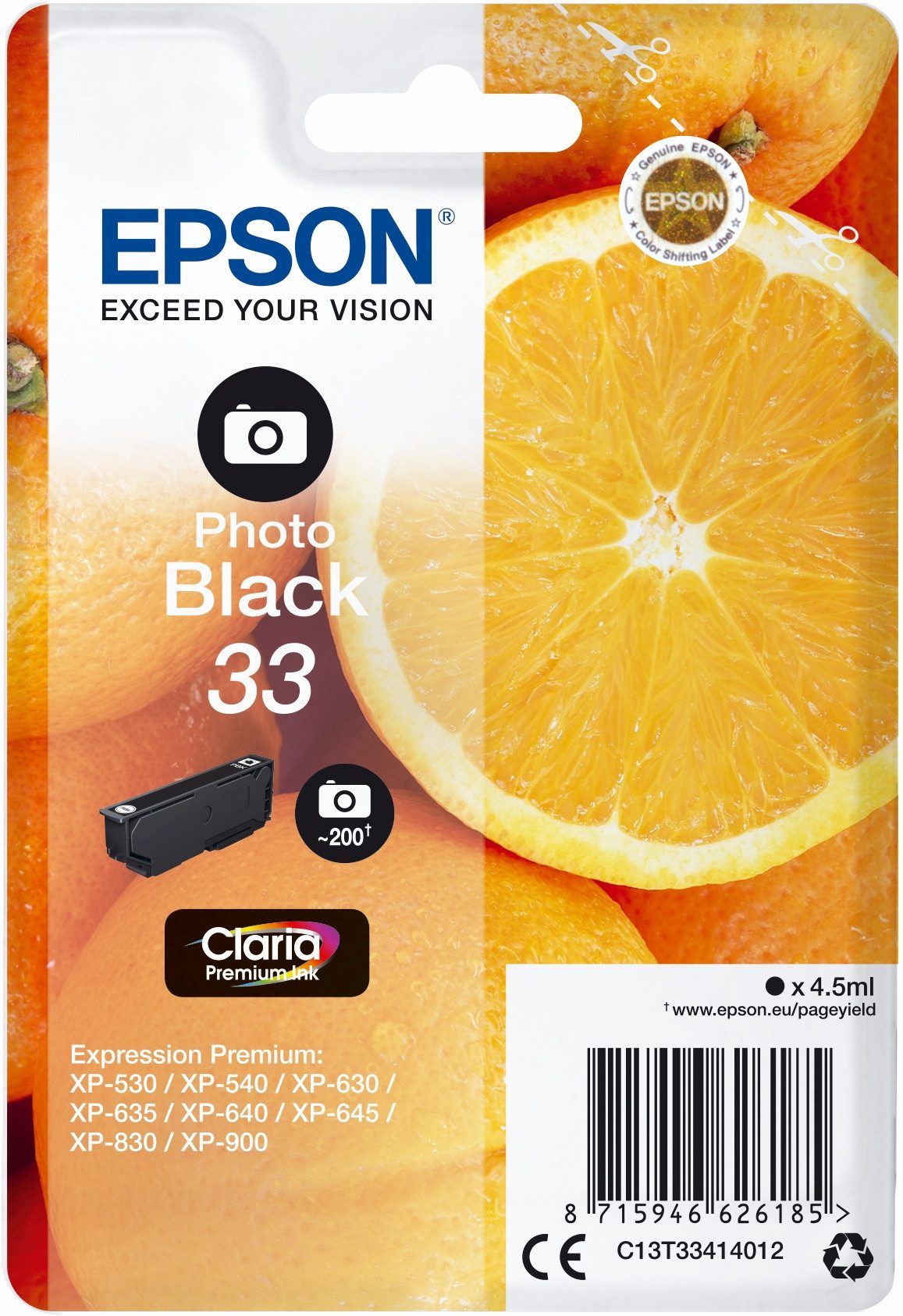 Tintenpatrone Epson T3341 Photo schwarz (10 Stück) Nachfülltinte