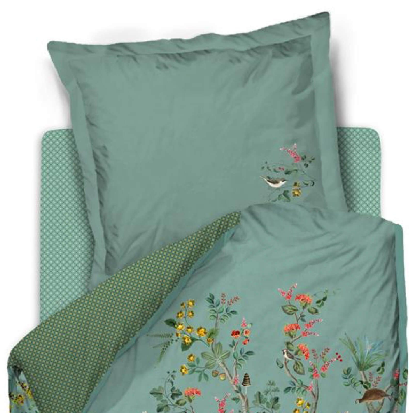 PiP Studio Bettwäsche Wild and Tree Blau, Perkal, 2 teilig, Bäume, Blüten, günstig online kaufen