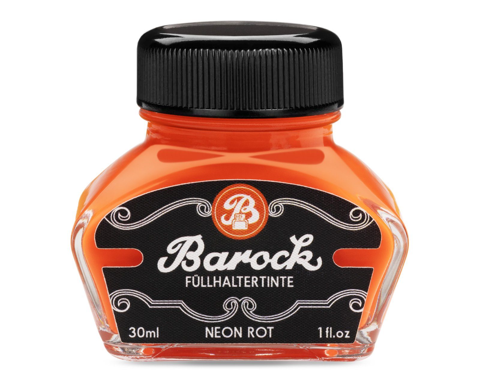 Barock Barock Füllhaltertinte zum Schreiben, Markieren Neon Rot, 30ml Tintenglas (1-tlg., Fluoreszierend)