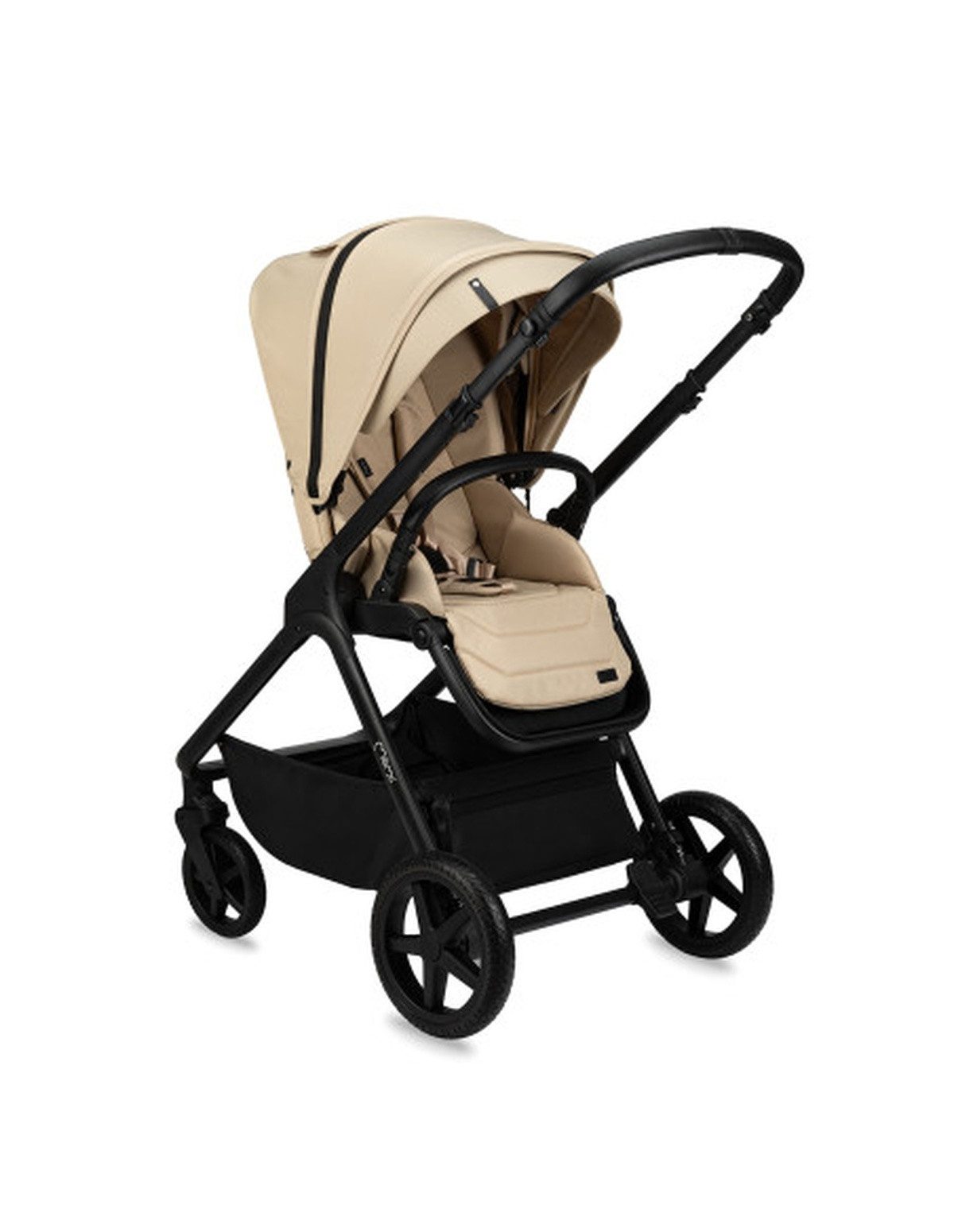 MoMi Children's Buggy MoMi GISELLE 2-in-1 Stroller in Beige – with adjustable function, easy change between buggy and carrycot, aluminum frame