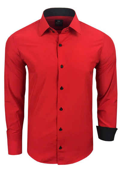 Rusty Neal Langarmhemd mit trendigem Farbkontrast