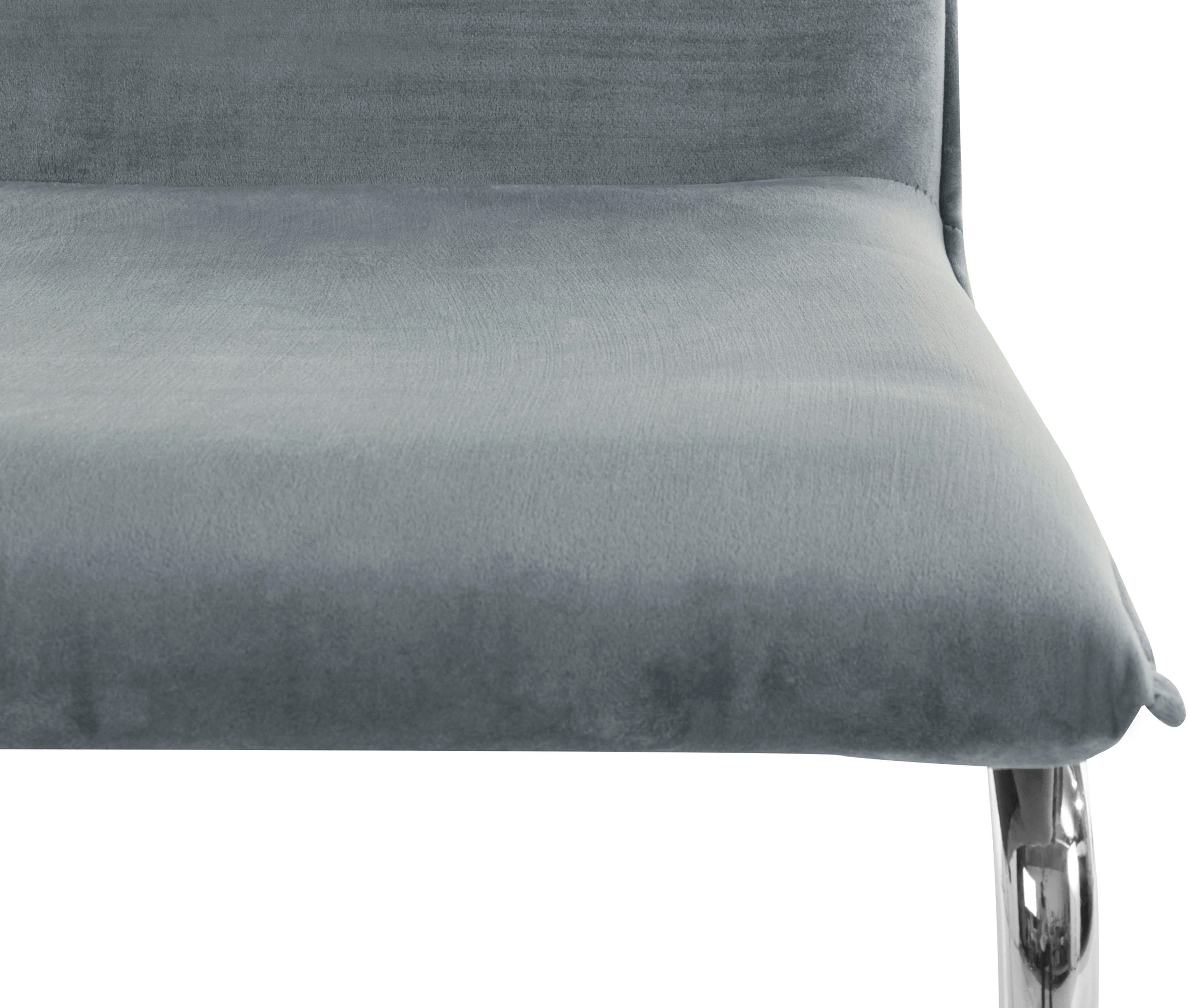 Deorwine St), verchromten 2er cm | erhältlich, Metallbeinen, (2 Leonique grau im Set mit 47 Freischwinger Sitzhöhe grau/chrom