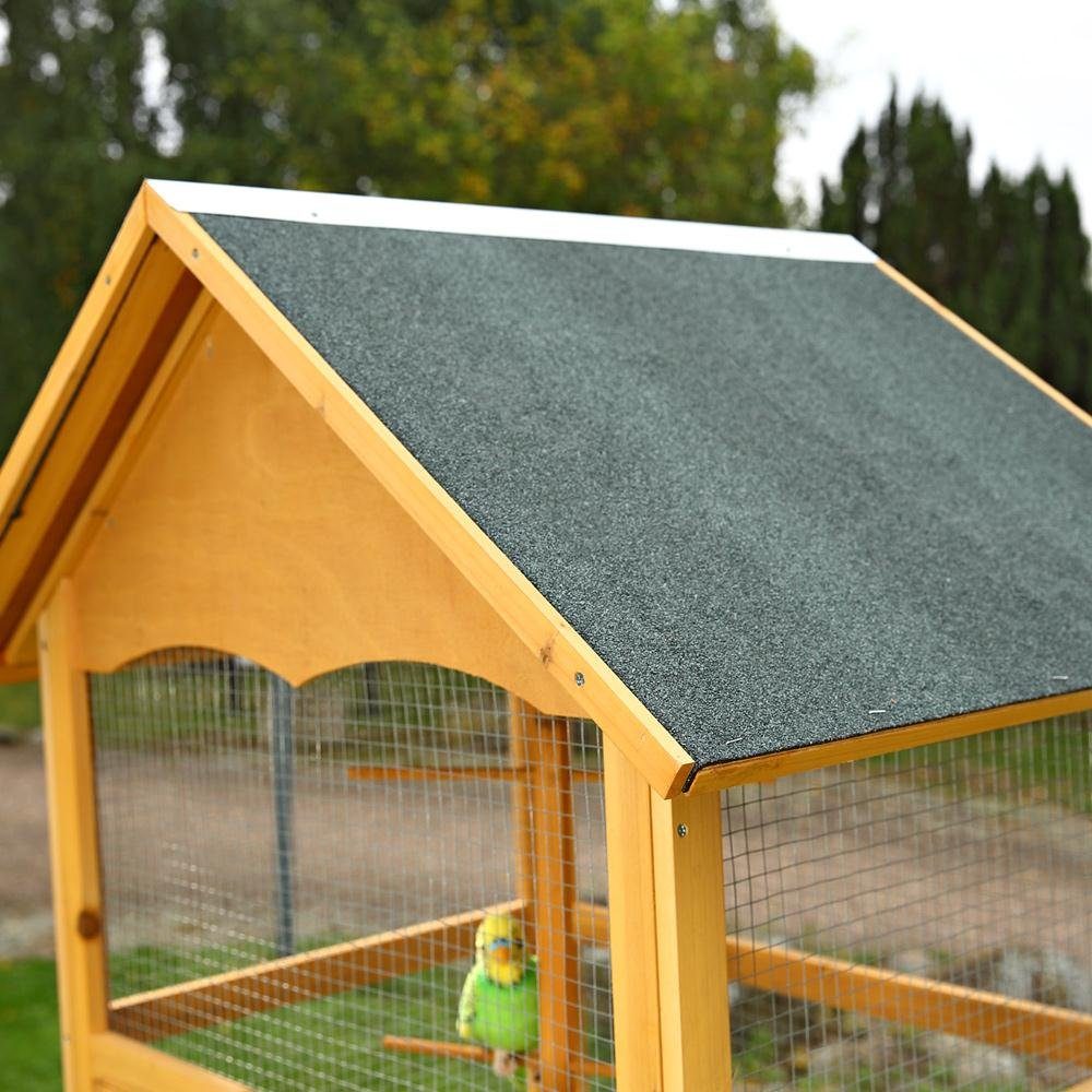 Mucola Vogelhaus Vogelvoliere Holz Vogelkäfig Käfig Papageienkäfig M02 Außenvoliere, Imprägniert und verzinkt