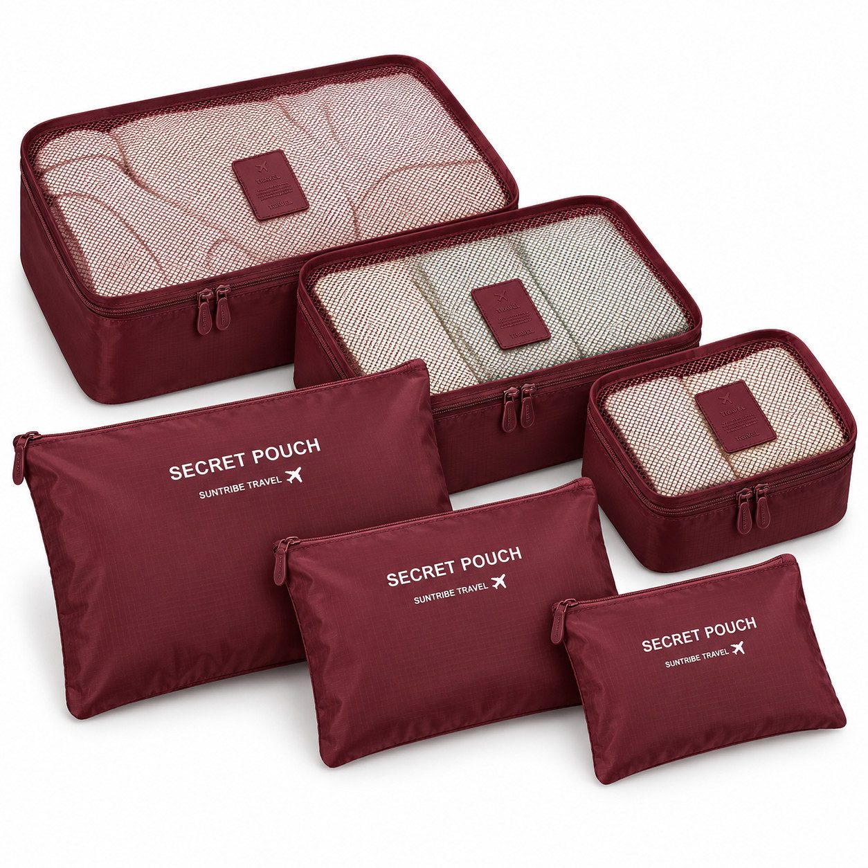 HS.SUPPLY Reisetasche 6er Set Reise-Organizer wasserdicht – Kleidung & Zubehör sortieren (6-teiliges Set), im praktischen Design, wasserdicht, große Kapazität