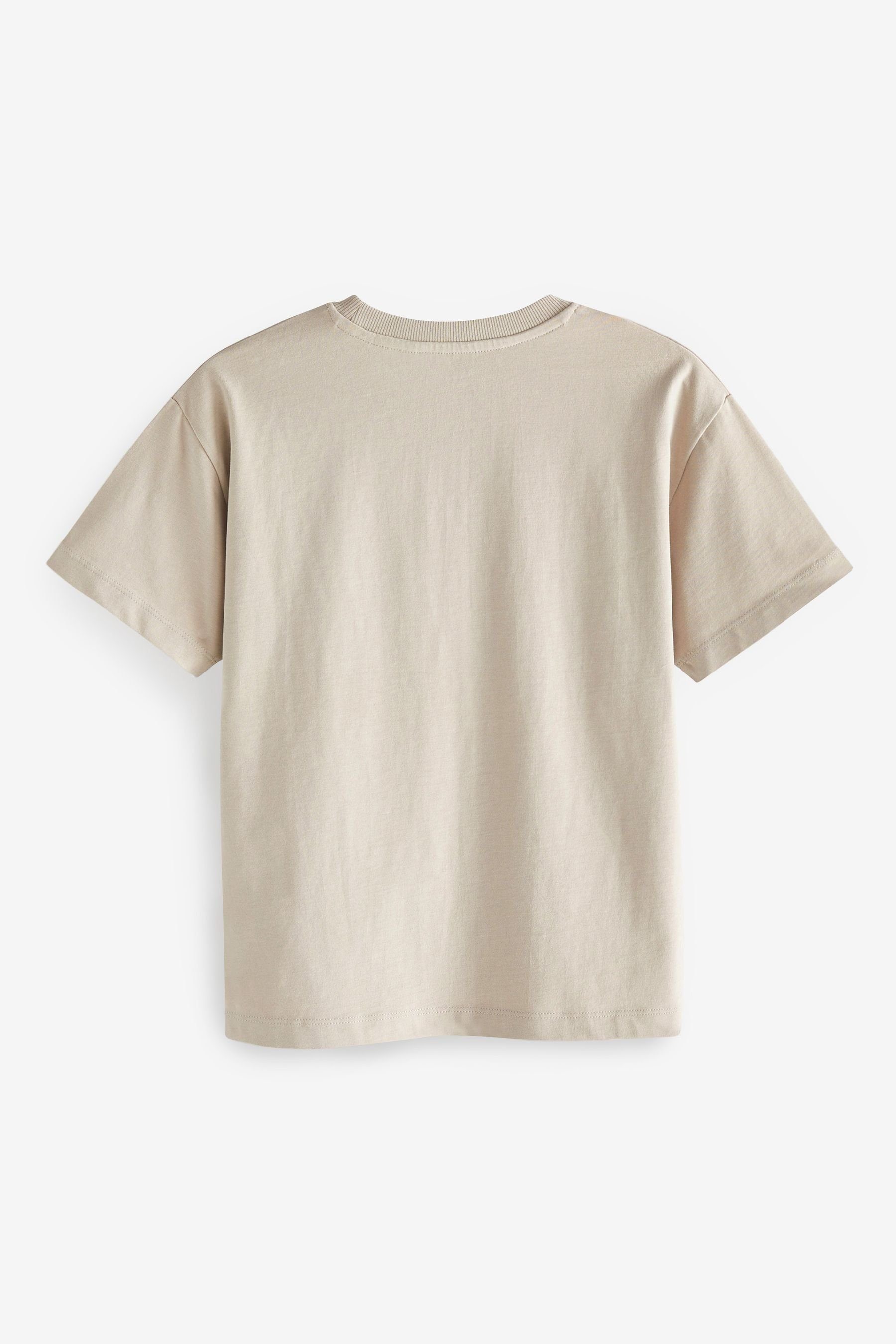 T-Shirt Kurzärmeliges T-Shirt (1-tlg) Fit Cement Stone Relaxed Next