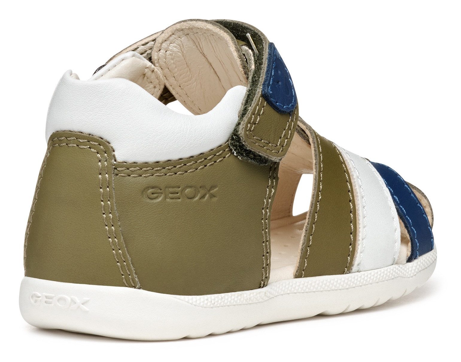 Geox B SANDAL MACCHIA BOY Lauflernschuh, Sandale, Babyschuh, Klettschuh mit bunten Riemchen