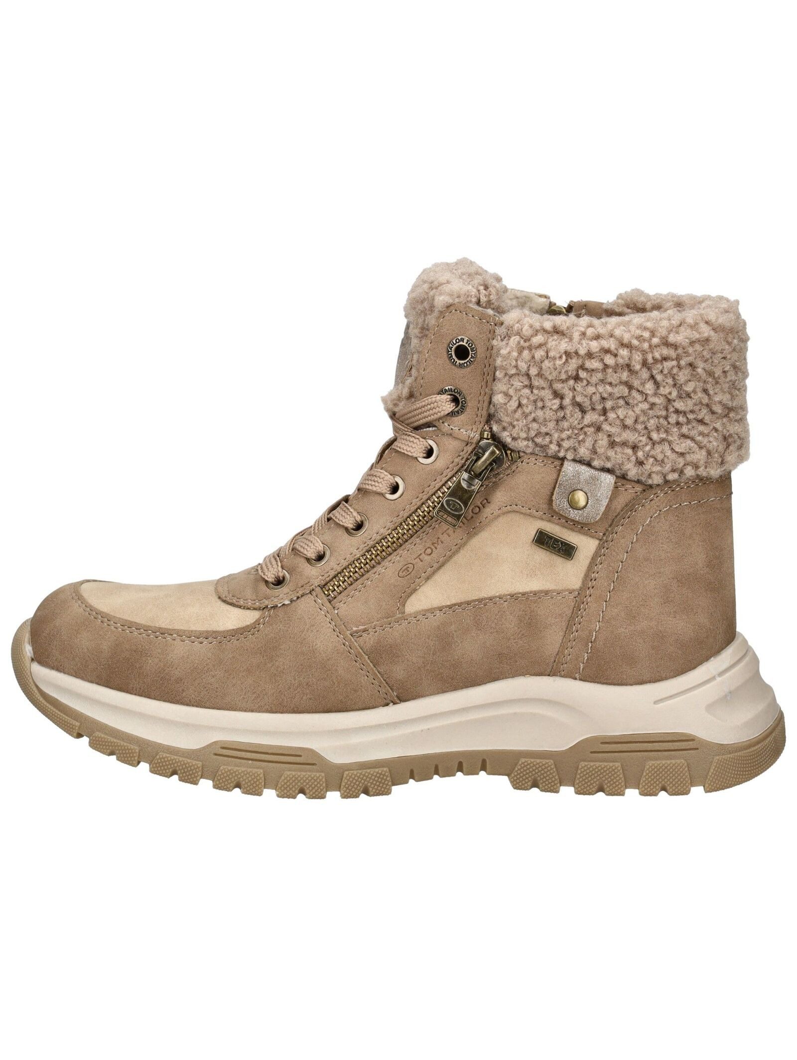 TOM TAILOR Stiefelette Lederimitat/Textil . Schnürstiefelette günstig online kaufen