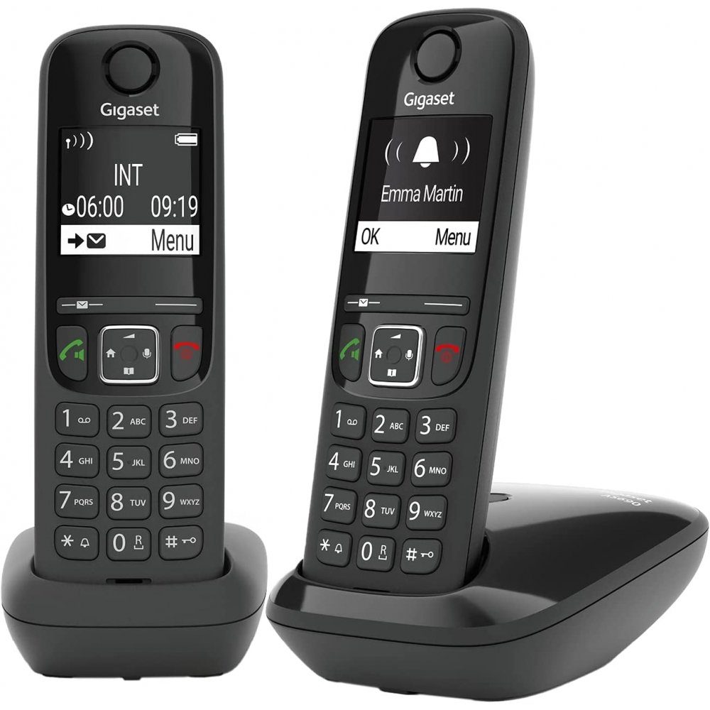 Gigaset AS690 Duo DECT Cordless Phone - Festnetztelefon - black Festnetztelefon | DECT-Telefone