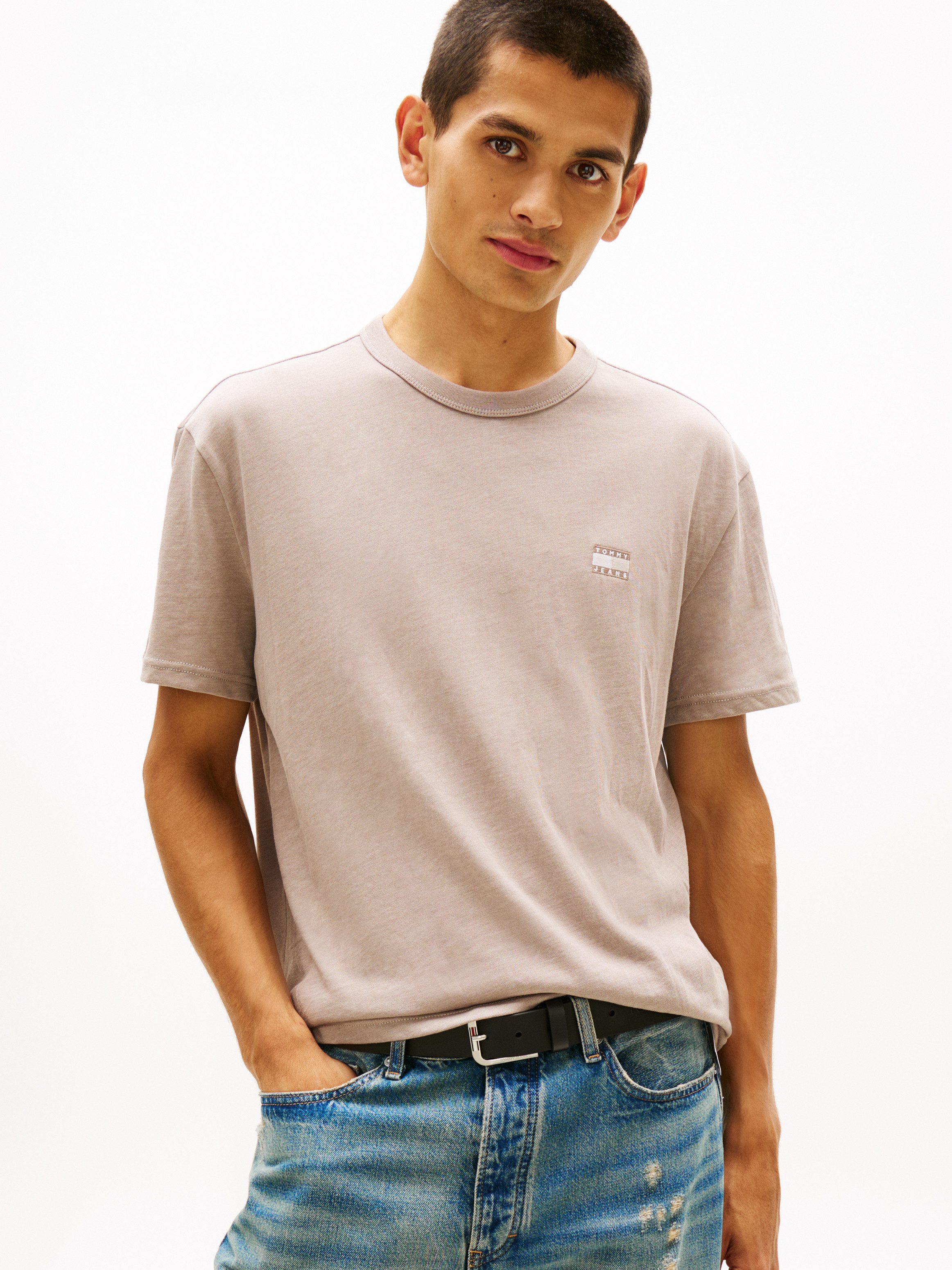 Tommy Jeans T-Shirt TJM REG BADGE Rundhals, Jersey, meliert, regular fit günstig online kaufen