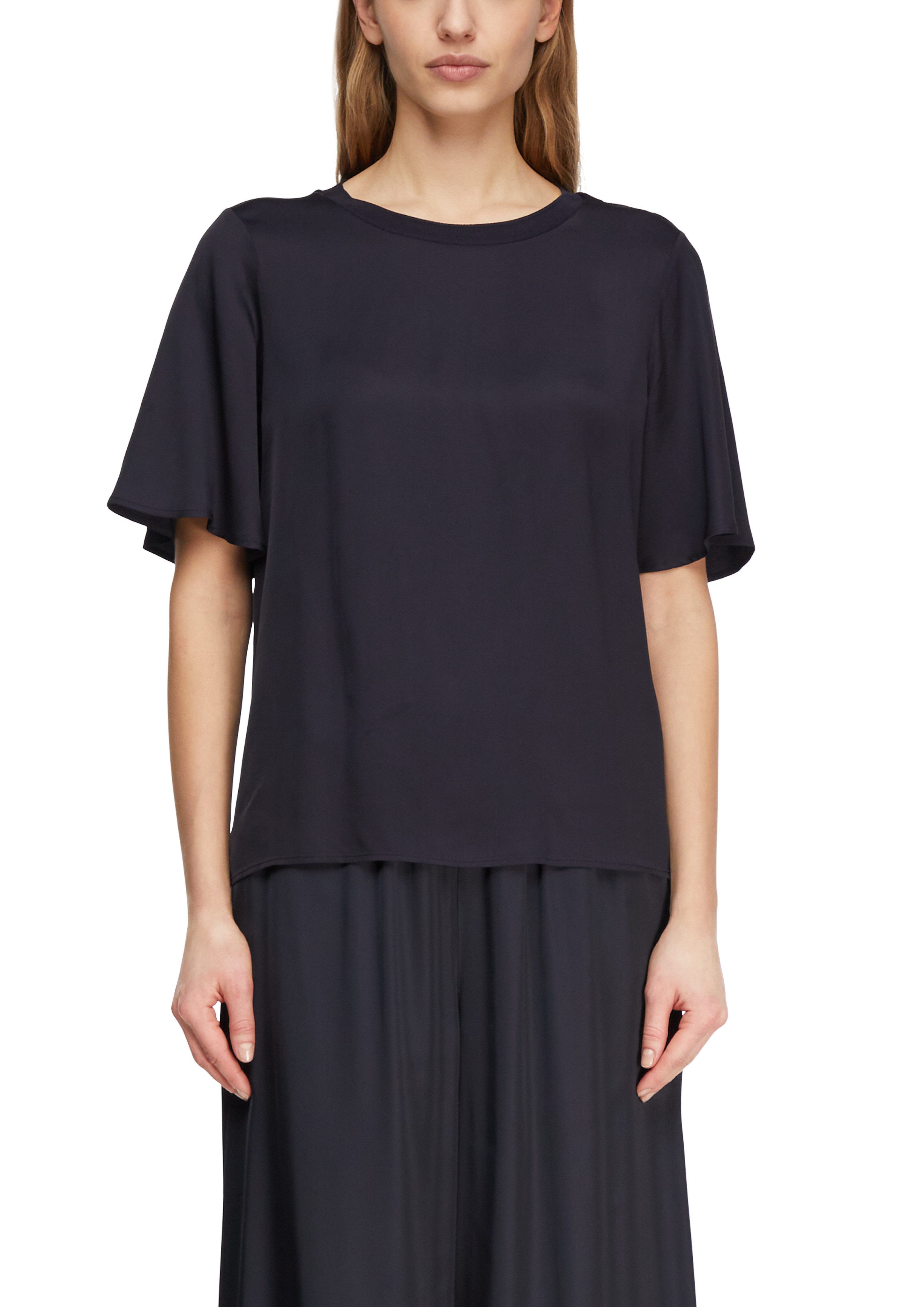 comma T-Shirt mit geripptem Ausschnitt