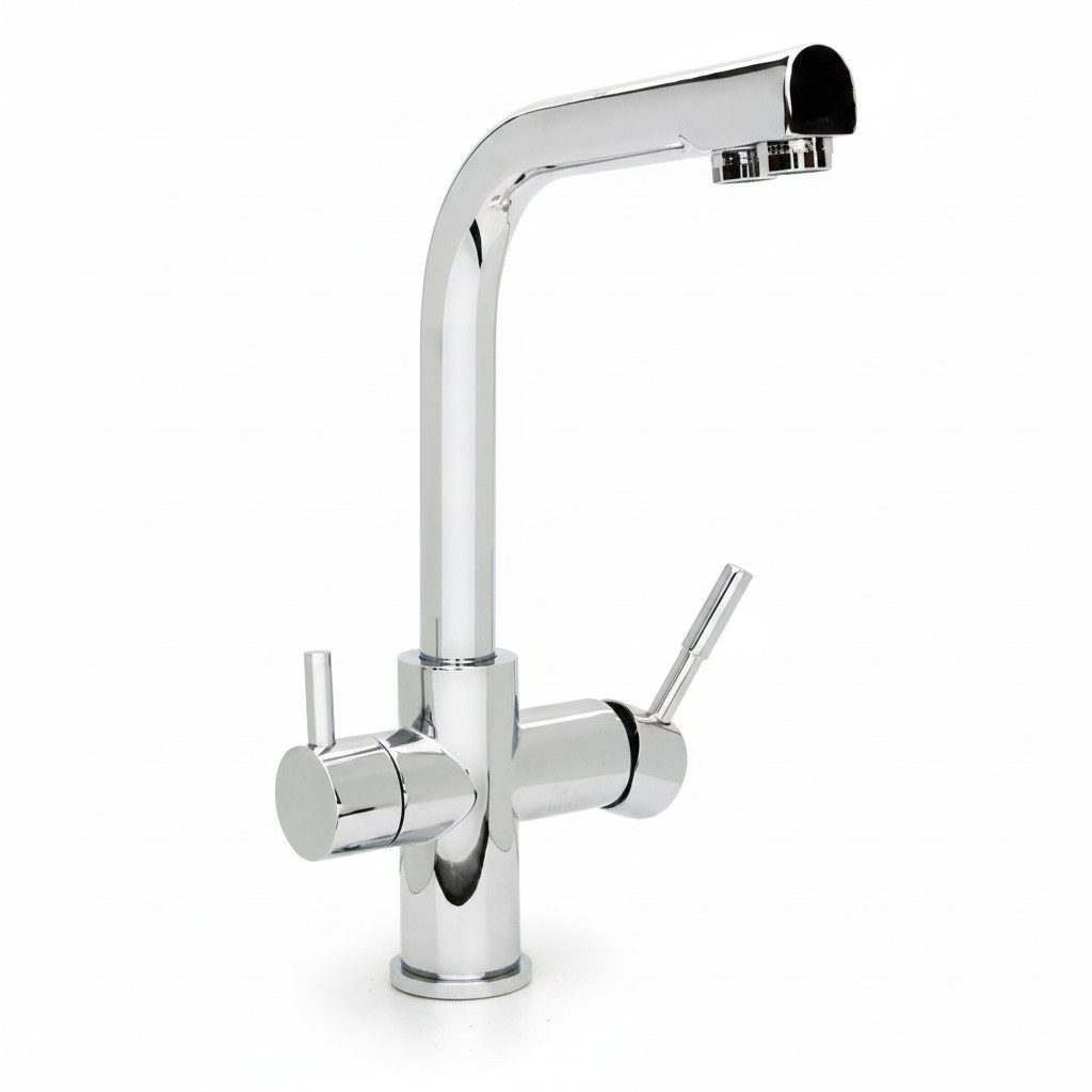 Alvito Wasserhahn-Wasserfilter, 3-Wege-Hahn Wasserhahn Chrom-Optik Premium Design Umkehrosmose