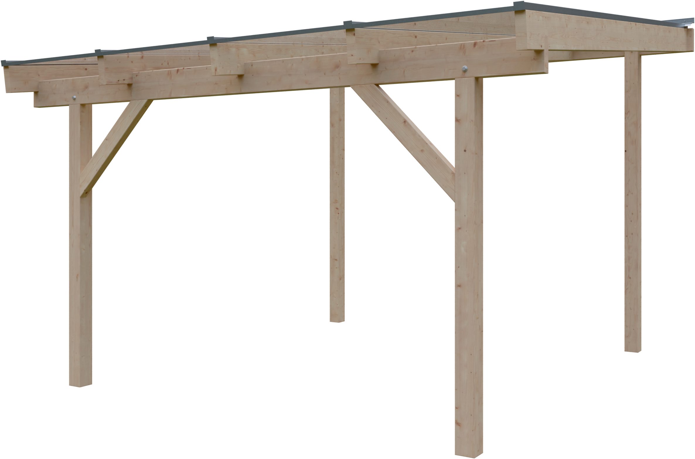 KONIFERA Terrassendach Capella, BxT: 409,2x400 cm, Bedachung Hohlkammerplatten, Bausatz aus naturbel. Leimholz mit lichtdurchl. Polycarbonat-Pultdach