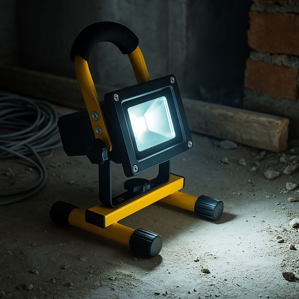 GLOBO LIGHTING Точечные светильники, LED-Leuchtmittel fest verbaut, Kaltweiß, Tageslichtweiß, Точечные светильники LED Baustellenleuchte Tageslicht beweglich Akku H 22,5 cm