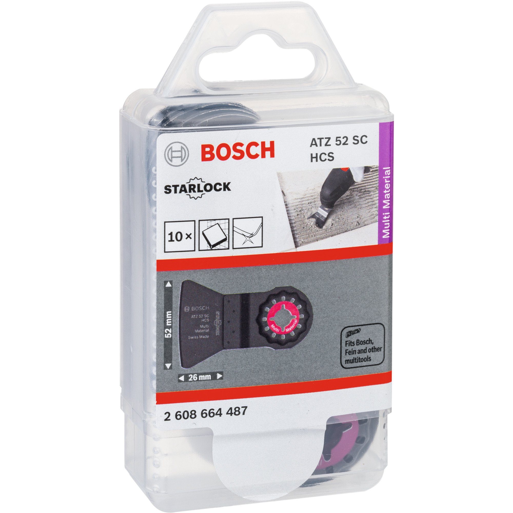 Bosch Professional Multitool Bosch Professional Скребок ATZ 52 SC Multi, (10 Stück, HCS, Breite 52mm)