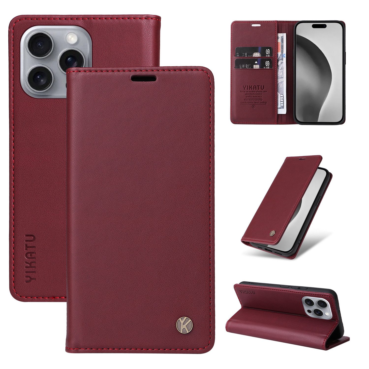 trends for living Handyhülle Handy Hülle Case Cover für iPhone Modelle Leder Magnet Schutzhülle