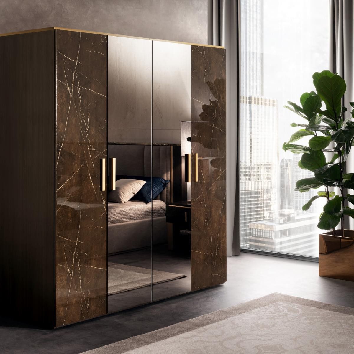 Xlmoebel Kleiderschrank Luxus Hochglanz Designer Möbel aus Holz für stilvolles Wohnen (1-St., Luxus Hochglanz Designer Kleiderschrank) Made in Europa