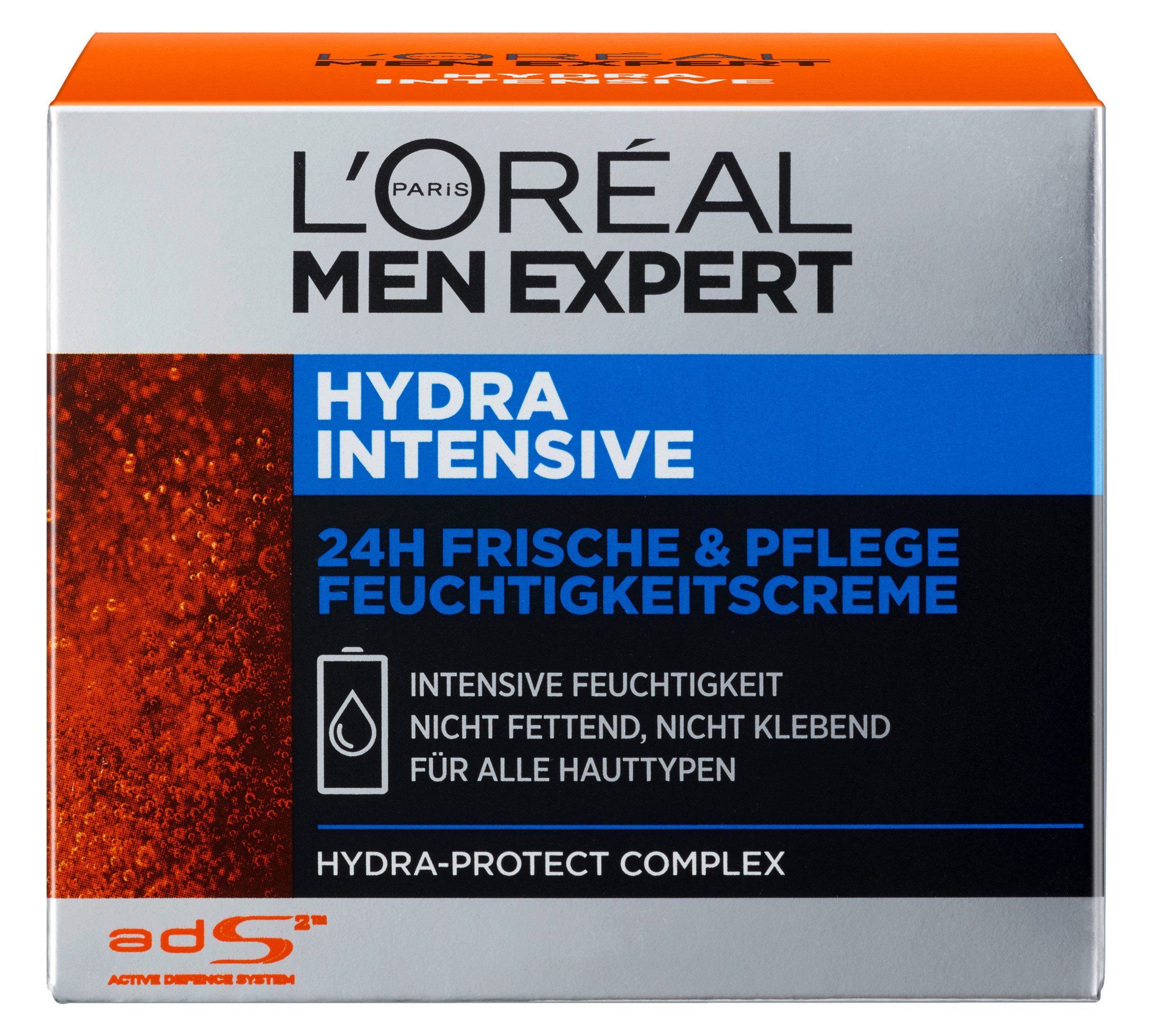 L'ORÉAL PARIS MEN EXPERT Feuchtigkeitscreme Hydra Intensive, feuchtigkeitsspendend, stärkt die Haut gegen tägliche Belastung