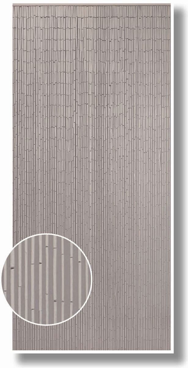 CONACORD Türvorhang Decona Dekovorhang weiß, Hakenaufhängung, halbtransparent, 90 x 200 cm, Bambus - blickdicht dank hoher Stranganzahl