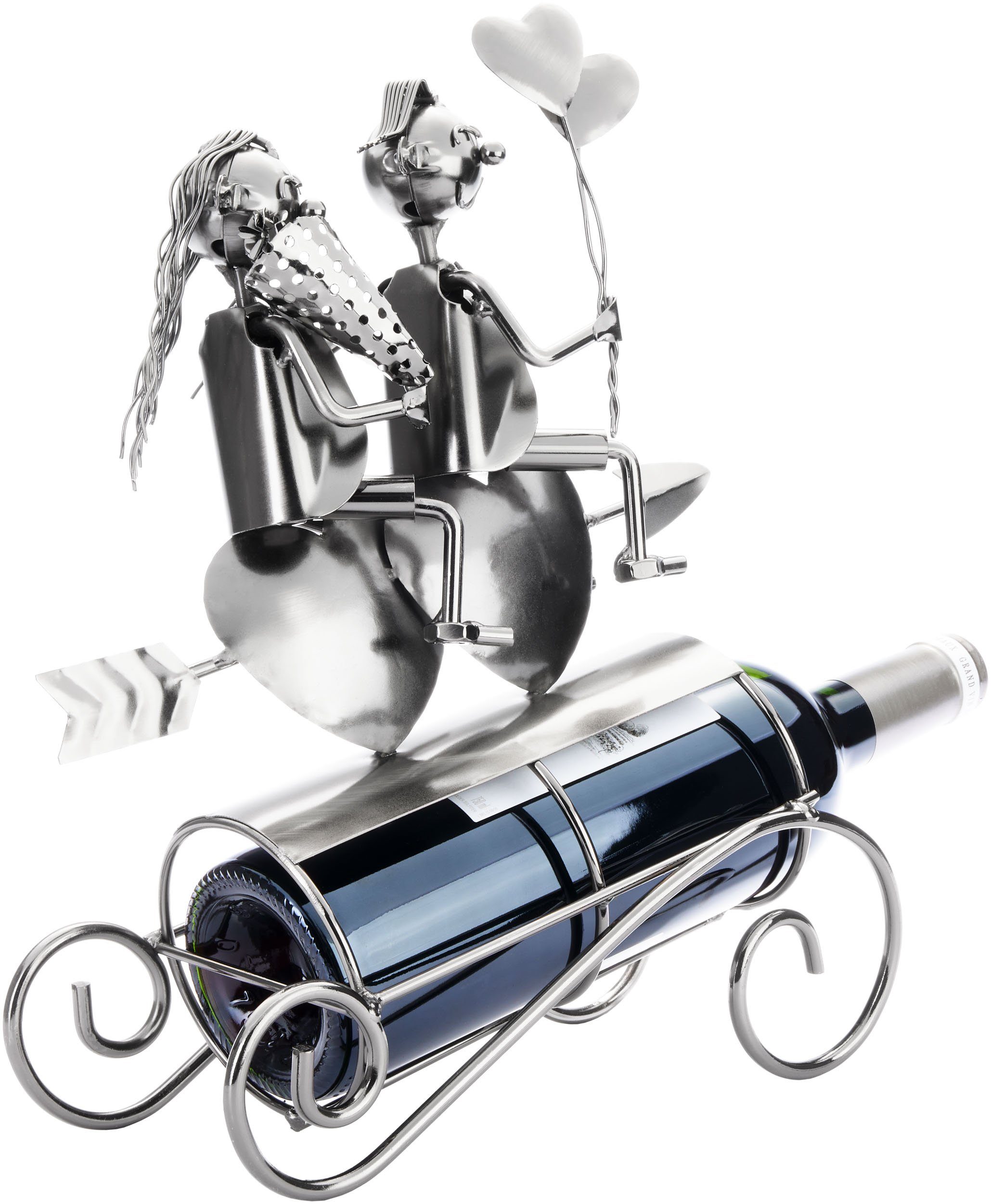 BRUBAKER Weinflaschenhalter Liebespaar auf Herz Pfeil - Metall Flaschenhalt günstig online kaufen