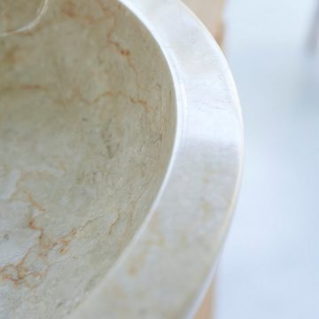 Tikamoon Waschbecken Calypso Waschbecken aus Marmor cream