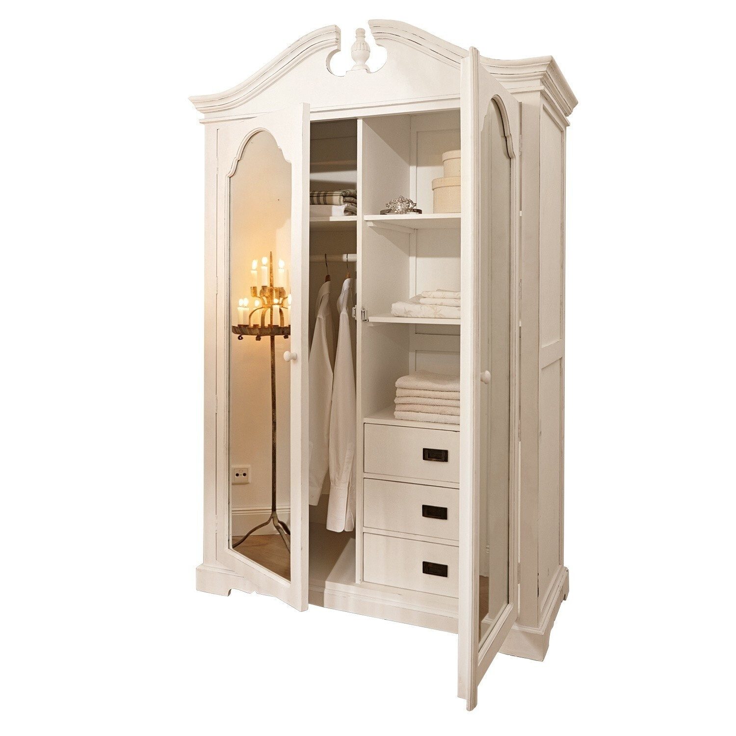 Mirabeau Spiegelschrank Kleiderschrank Somerset antikweiß