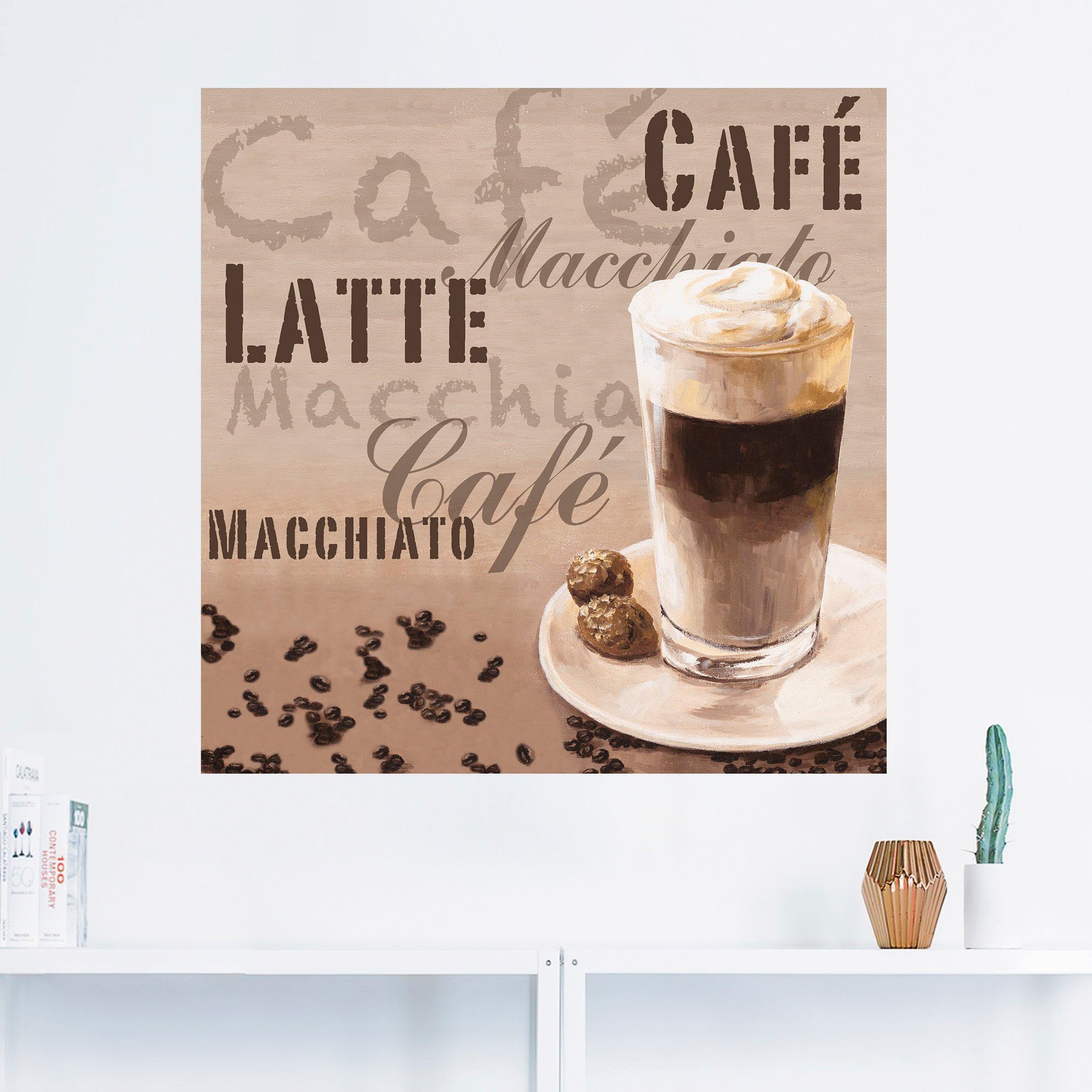 Artland Wandbild Kaffee - Latte Macchiato, Getränke (1 St), als Alubild,  Leinwandbild, Wandaufkleber oder Poster in versch. Größen | Poster