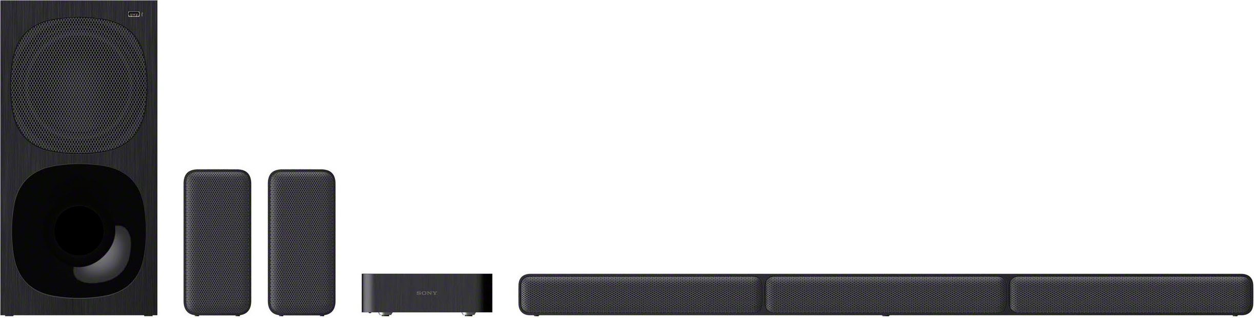 Soundbar inkl. Kanal- kabellosen Rear-Lautsprechern) Sony (Bluetooth, HT-S40R Subwoofer, 5.1 600 kabelgebundenem W,