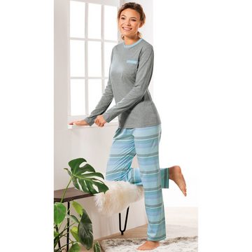 REDBEST Pyjama Damen-Schlafanzug (2 tlg) Single-Jersey Streifen