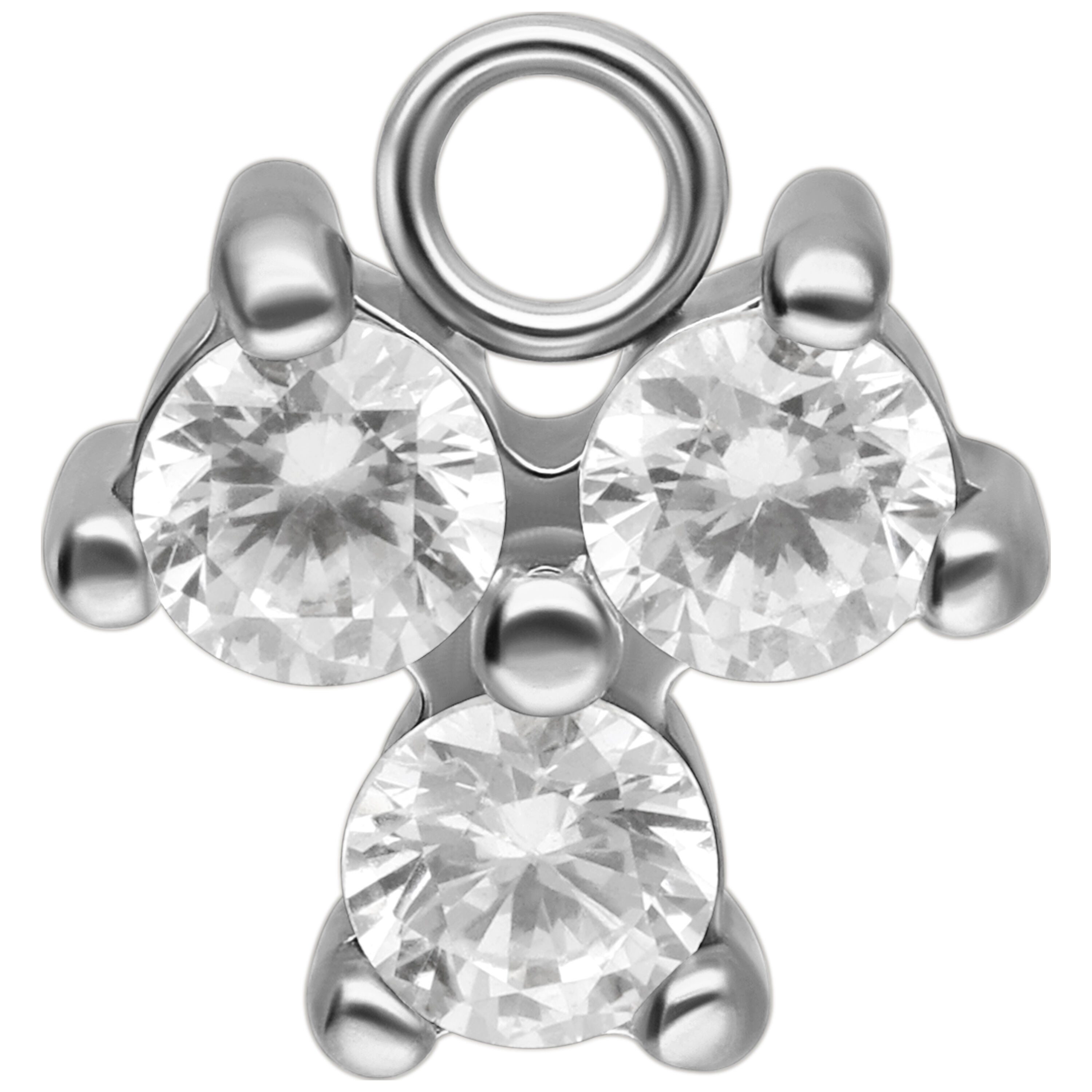 Wildcat Piercing-Set Crystal Trinity Pendant für Ohr, Onesize, Chirurgenstahl 316L - wasserfest, langlebig, hautverträglich