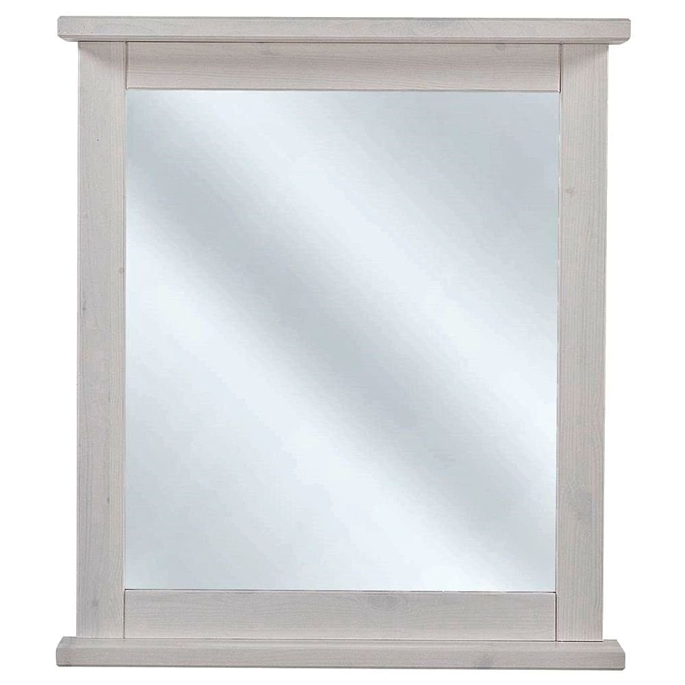 Lomadox Badspiegel MIRROR-56, Badspiegel 70cm Massivholz Rahmen Ablage weiß Kiefer Landhaus
