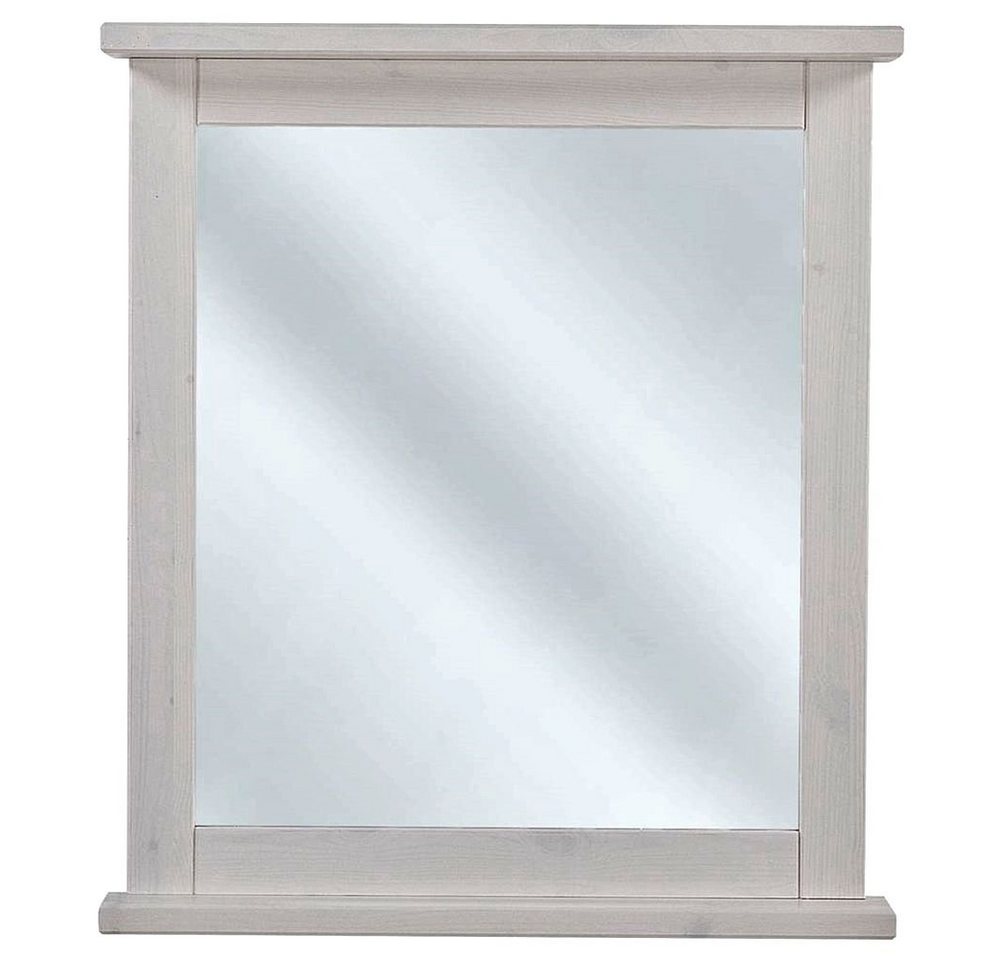 Thumbnail - Lomadox Badspiegel MIRROR-56, Badspiegel 70cm Massivholz Rahmen Ablage weiß Kiefer Landhaus