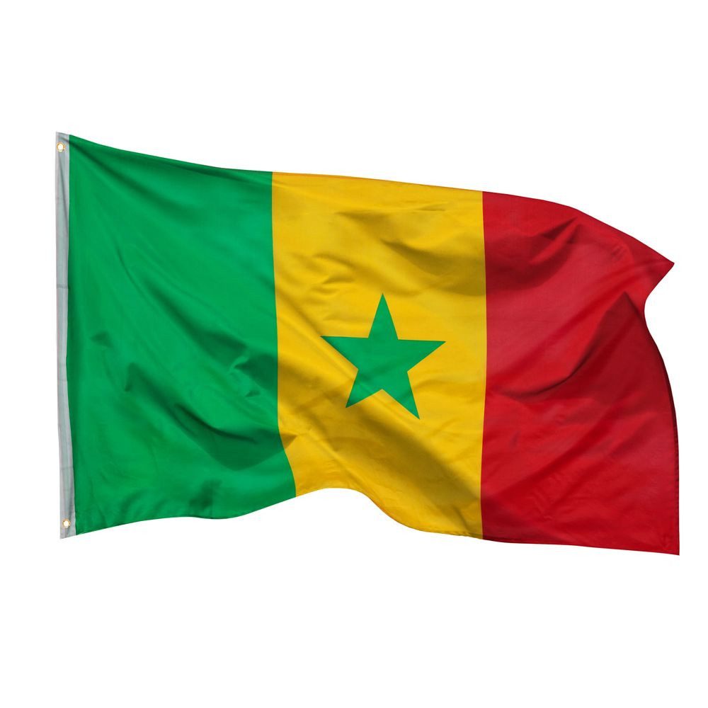 PHENO FLAGS Flagge Senegal Flagge 90 x 150 cm Senegalesische Fahne (Hissflagge für Fahnenmast), Inkl. 2 Messing Ösen