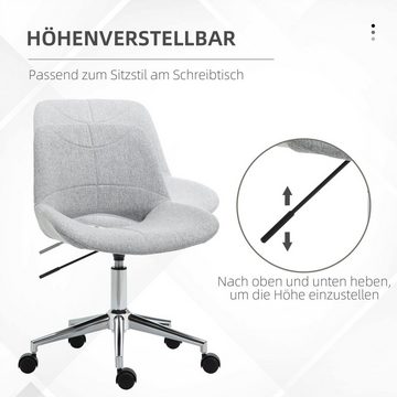 HOMCOM Schreibtischstuhl höhenverstellbarer Drehstuhl, Computerstuhl mit Leinenoptik (Bürostuhl, 1 St), bis 110 kg belastbar