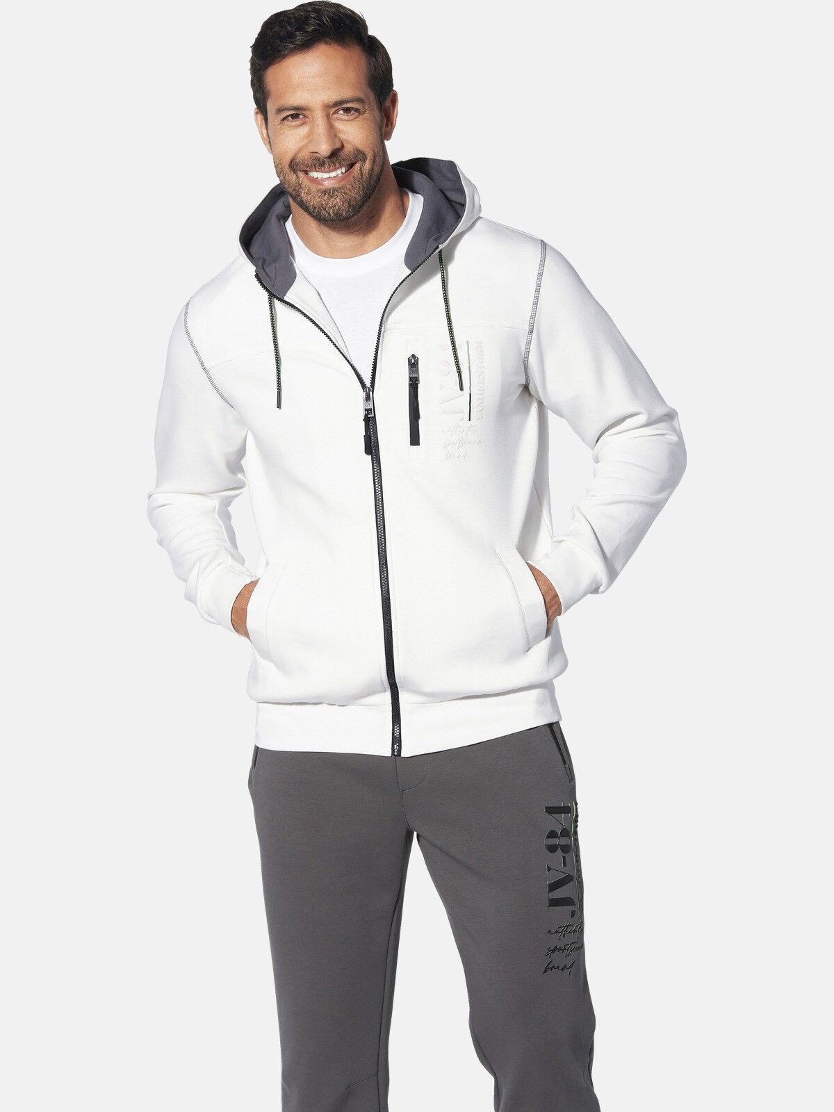 Jan Vanderstorm Kapuzensweatjacke FINNDOR mit kontrastfarbener Kapuze günstig online kaufen