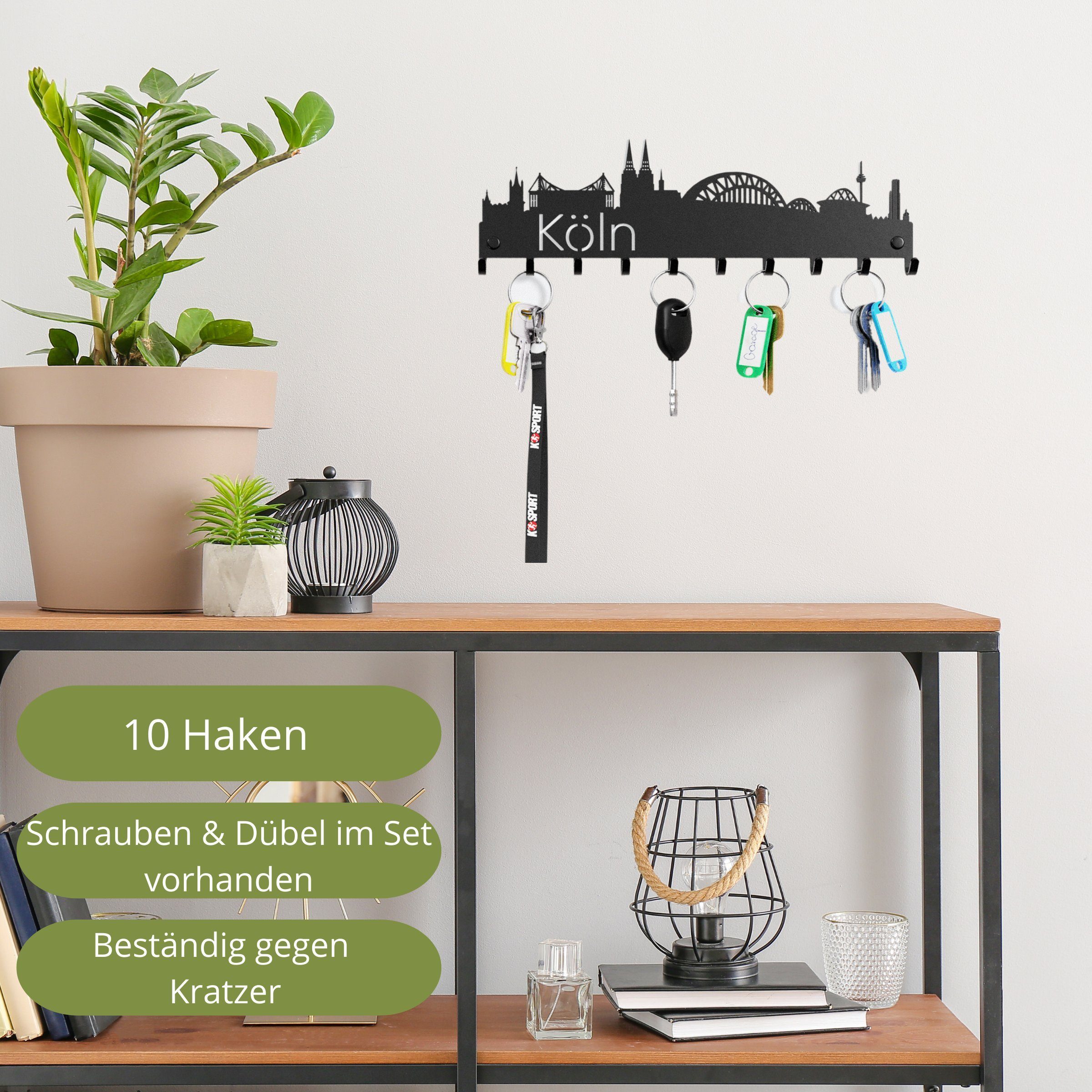 NOGGI - Home Decor Masters Schlüsselleiste Schlüsselbrett "KÖLN", (Schlüsse günstig online kaufen