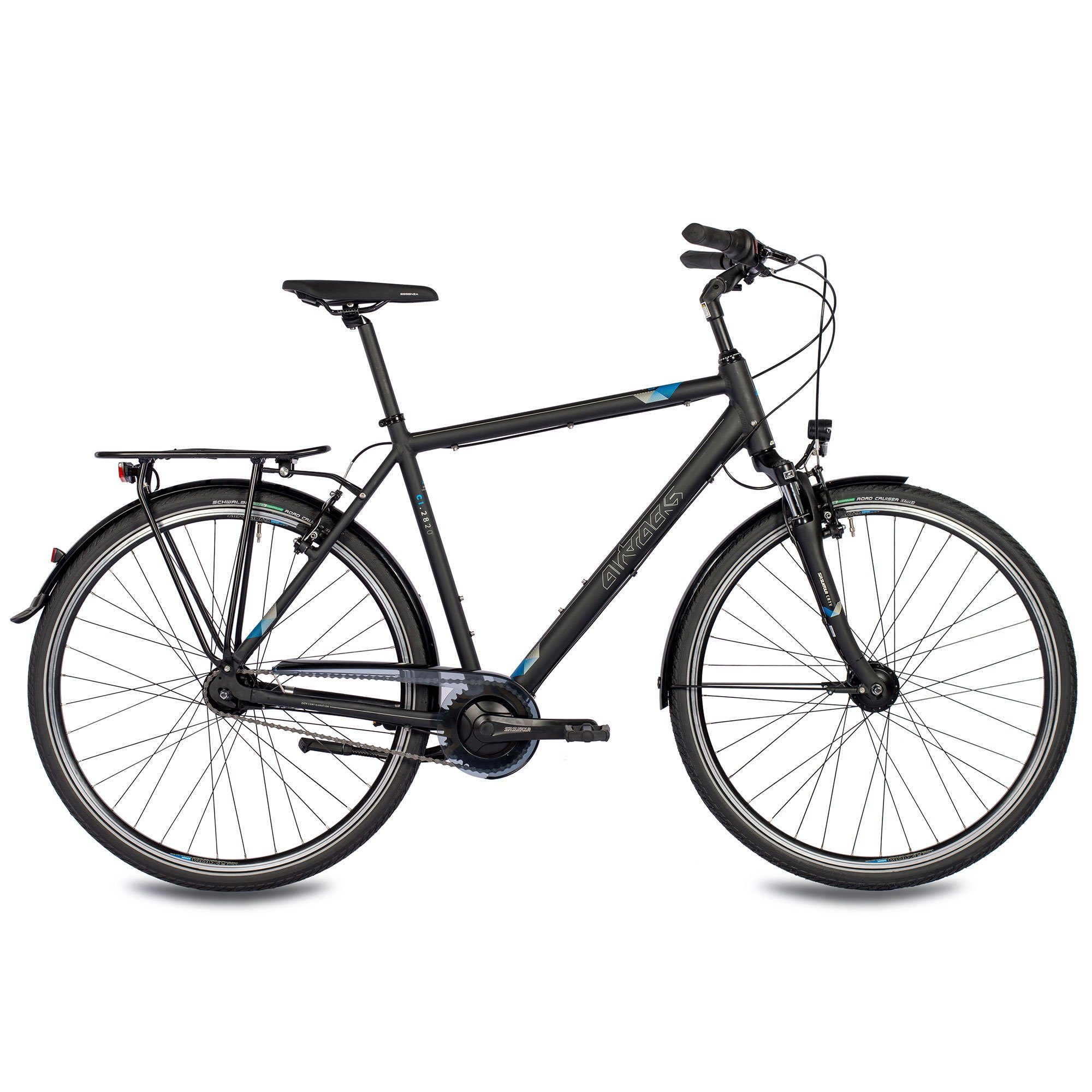 Airtracks Cityrad Herren City Fahrrad 28 Zoll Cityrad CI.2820, 7 Gang SHIMANO NEXUS Schaltwerk, Nabenschaltung, Schwarz Matt - Rahmenhöhen 52 cm & 56 cm » Modeljahr 2026