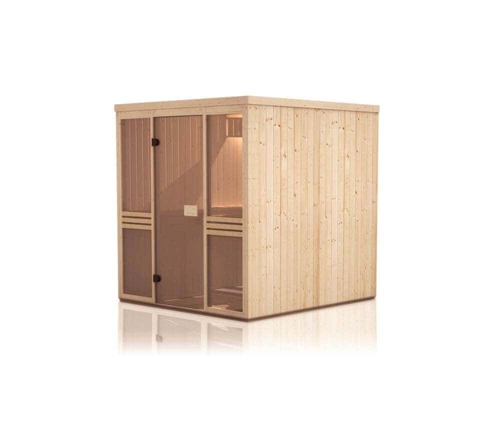 FinnTherm Sauna Innensauna Karina, BxTxH: 175 x 194 x 199 cm, 72 mm, in Naturbelassen