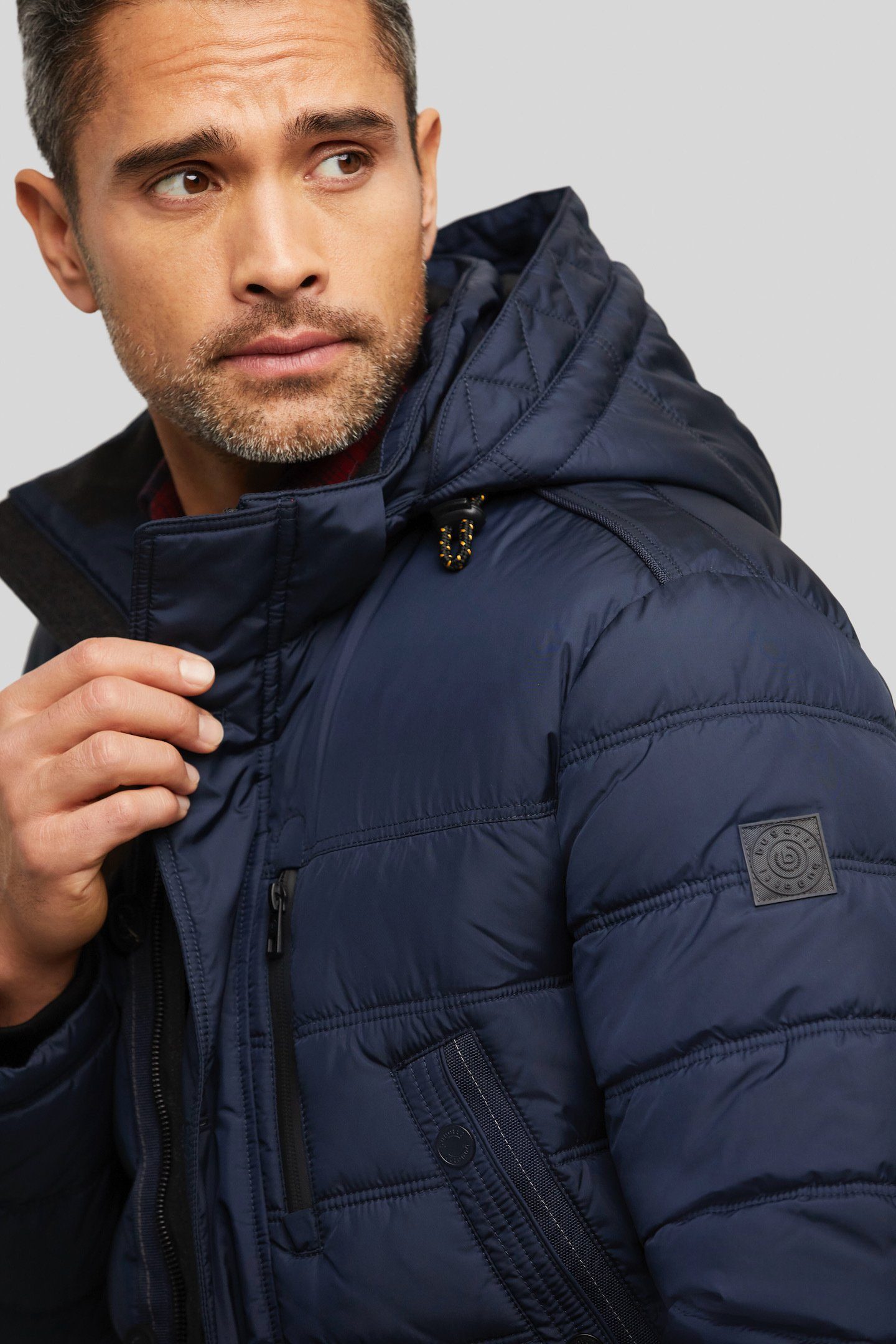 marine besonders bugatti Material Steppjacke leichtem aus