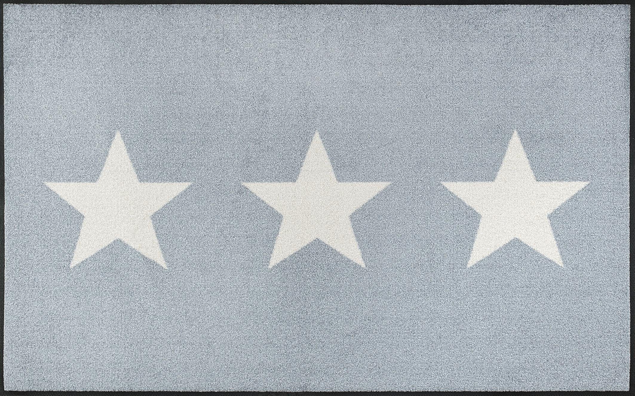 Kleen-Tex, mm, grau Sterne, Schmutzfangläufer, wash+dry rechteckig, by 7 Motiv rutschhemmend, waschbar Höhe: Stars, Läufer