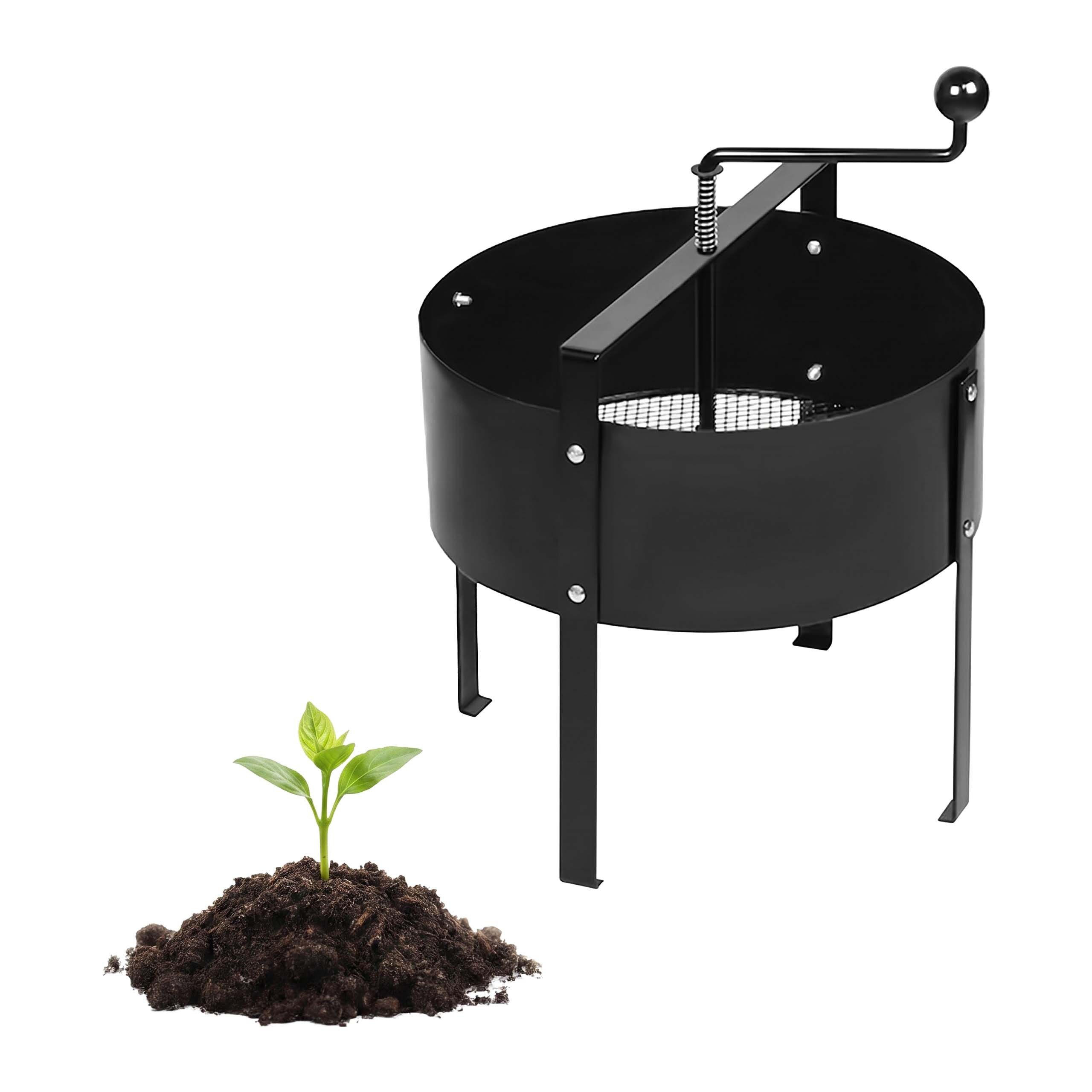 relaxdays Gartensieb mit Handkurbel, Stahl