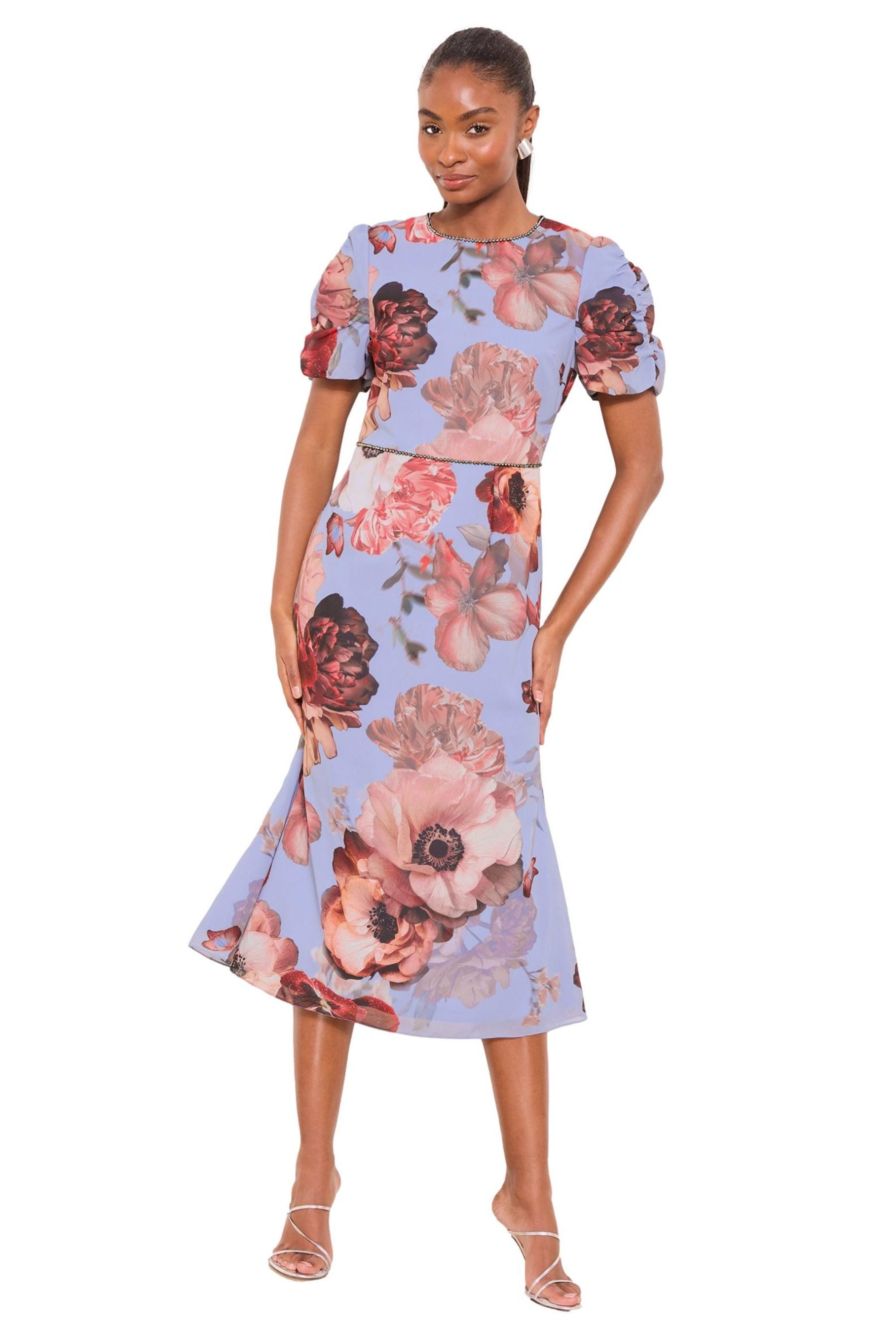 LIPSY Midikleid Lipsy Fit-and-Flare-Midikleid, Perlen, Kurzgröße (1-tlg)