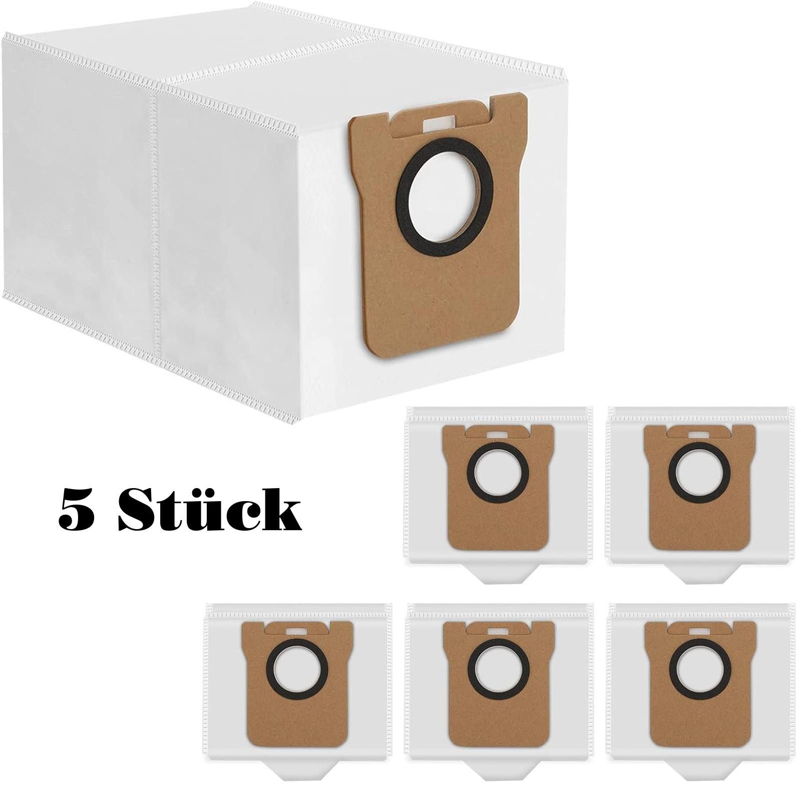 VERCO Staubsaugerbeutel Staubbeutel für Dreame D10 Plus, passend für Für Dreame, 5 St., Ersatz Staub Beutel für die Absaug Basis Station
