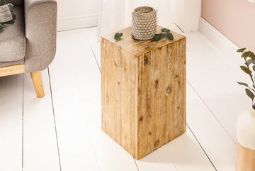 riess-ambiente Beistelltisch COLUMNA 50cm natur / teakgrau (Einzelartikel, 1-St), Wohnzimmer · Massivholz · Akazie · gekälkt · Deko-Blumensäule