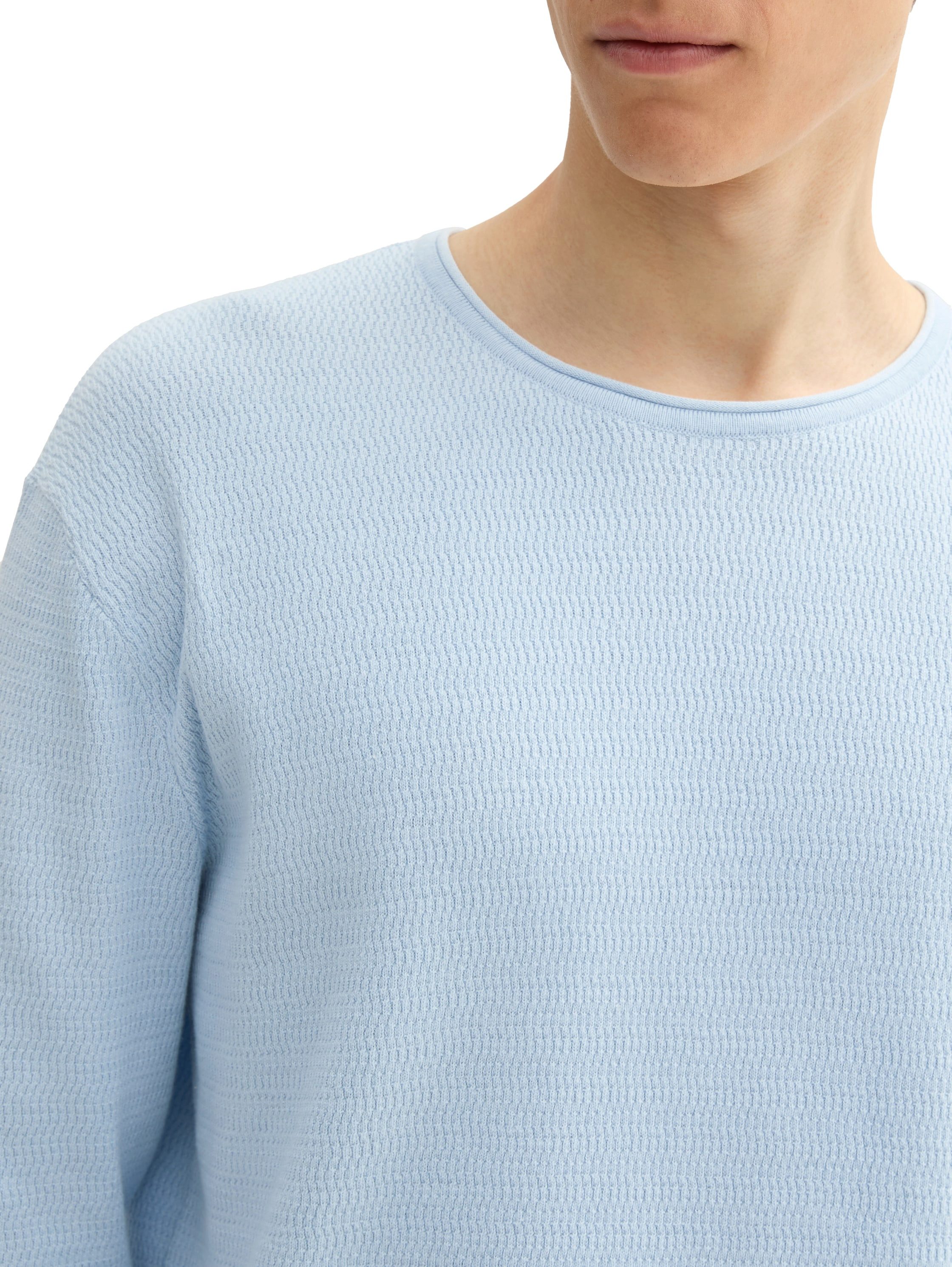 TOM TAILOR Denim Rundhalspullover mit Struktur